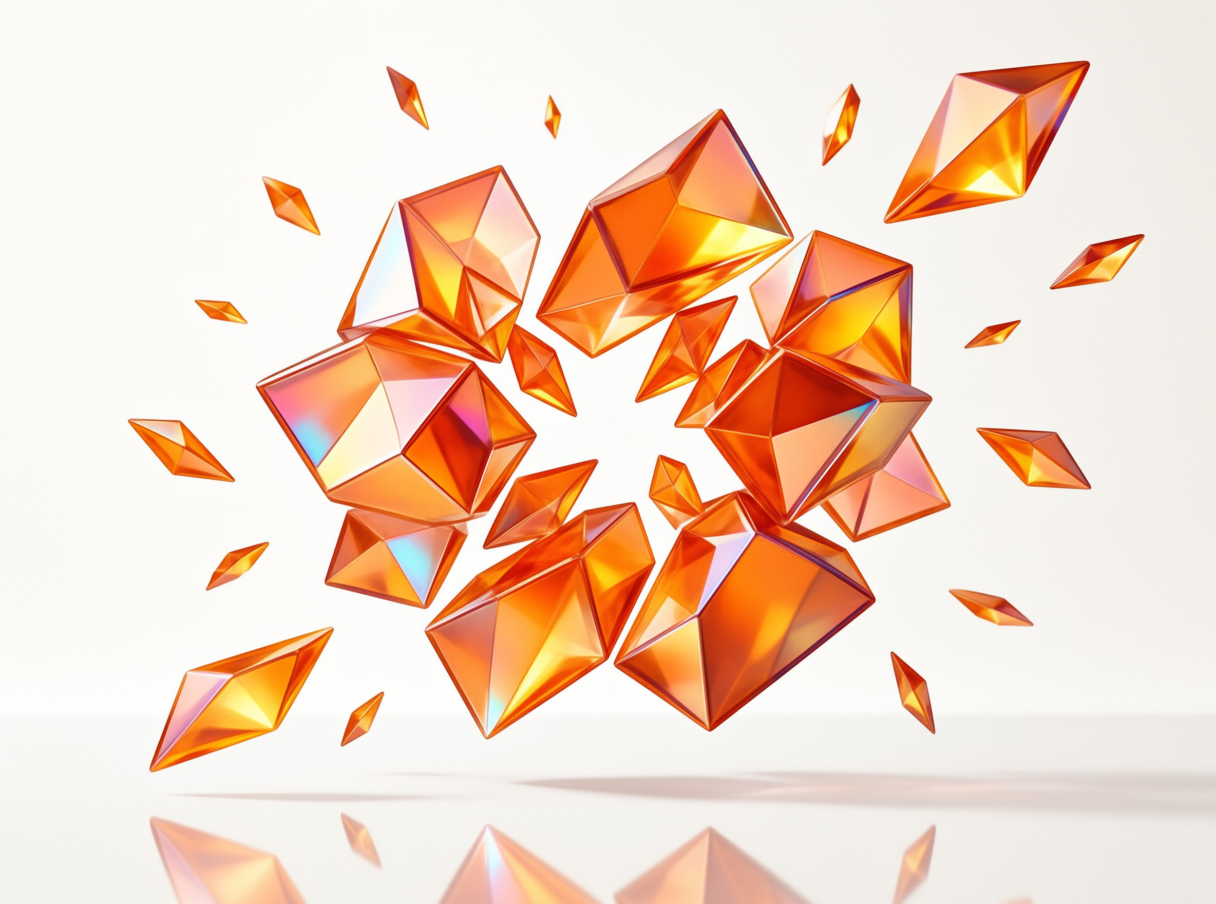 Floating Orange Crystals