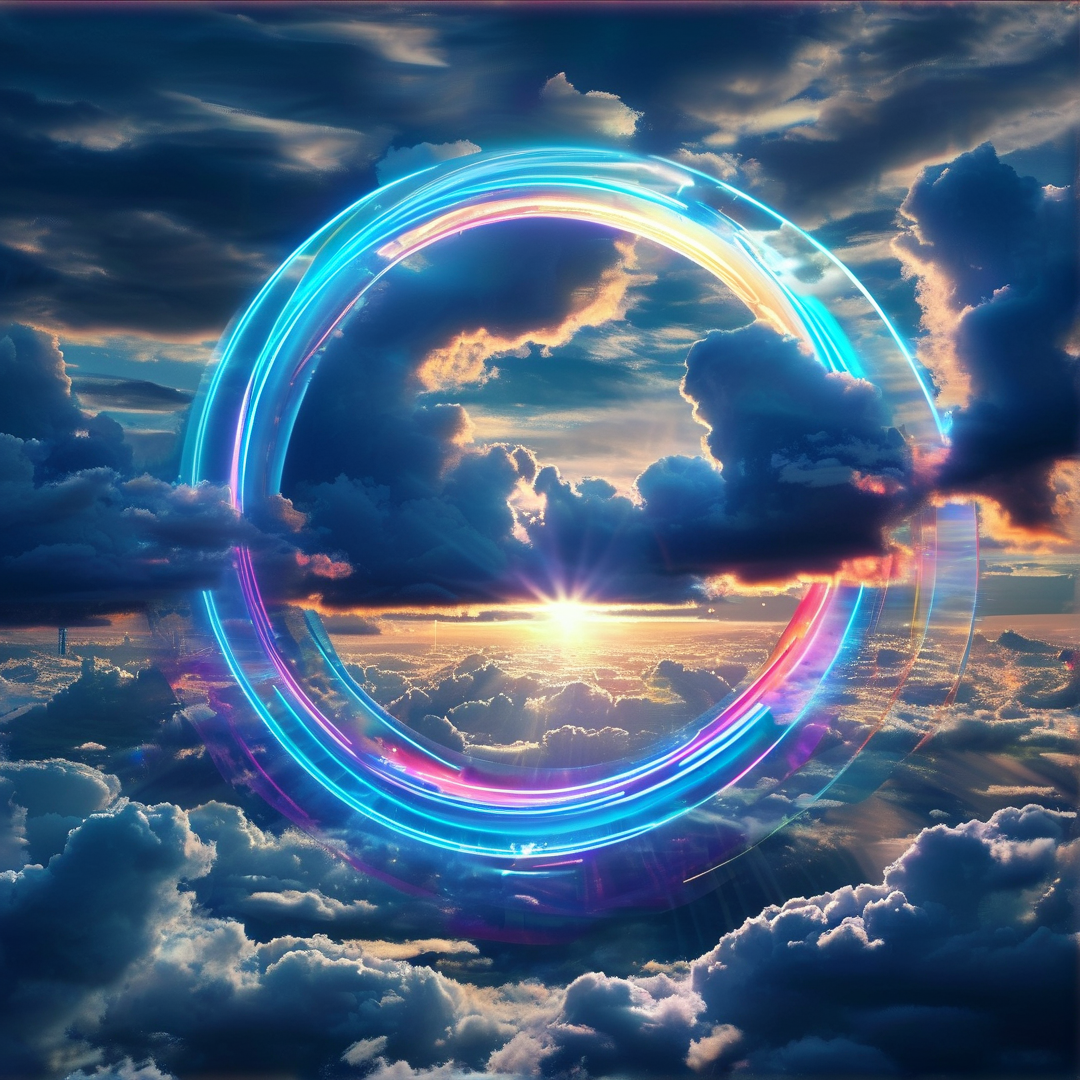 Neon Ring Above Clouds