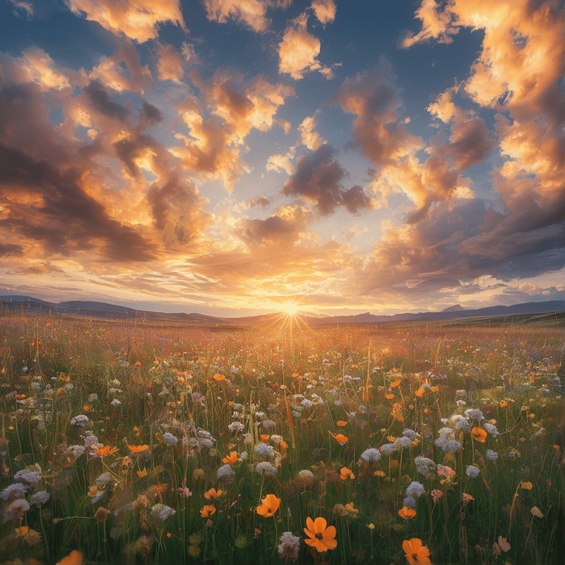 Sunset Wildflower Meadow