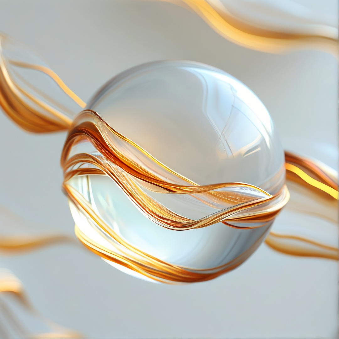 Abstract Golden Glass Sphere