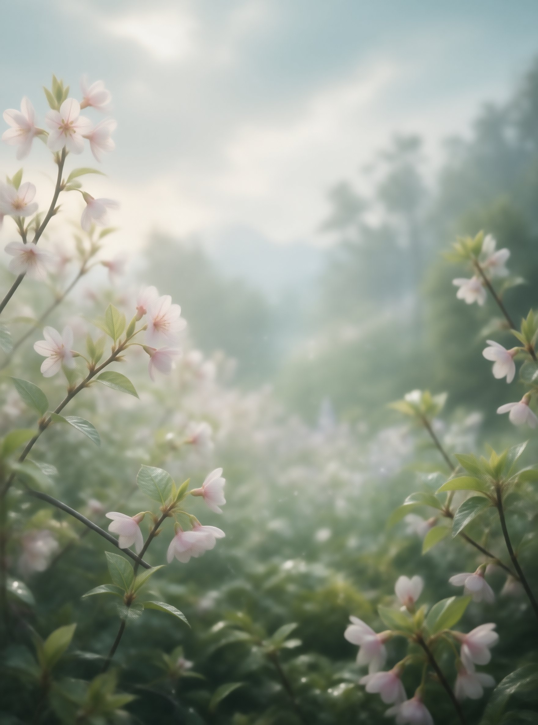 Misty Spring Blossoms