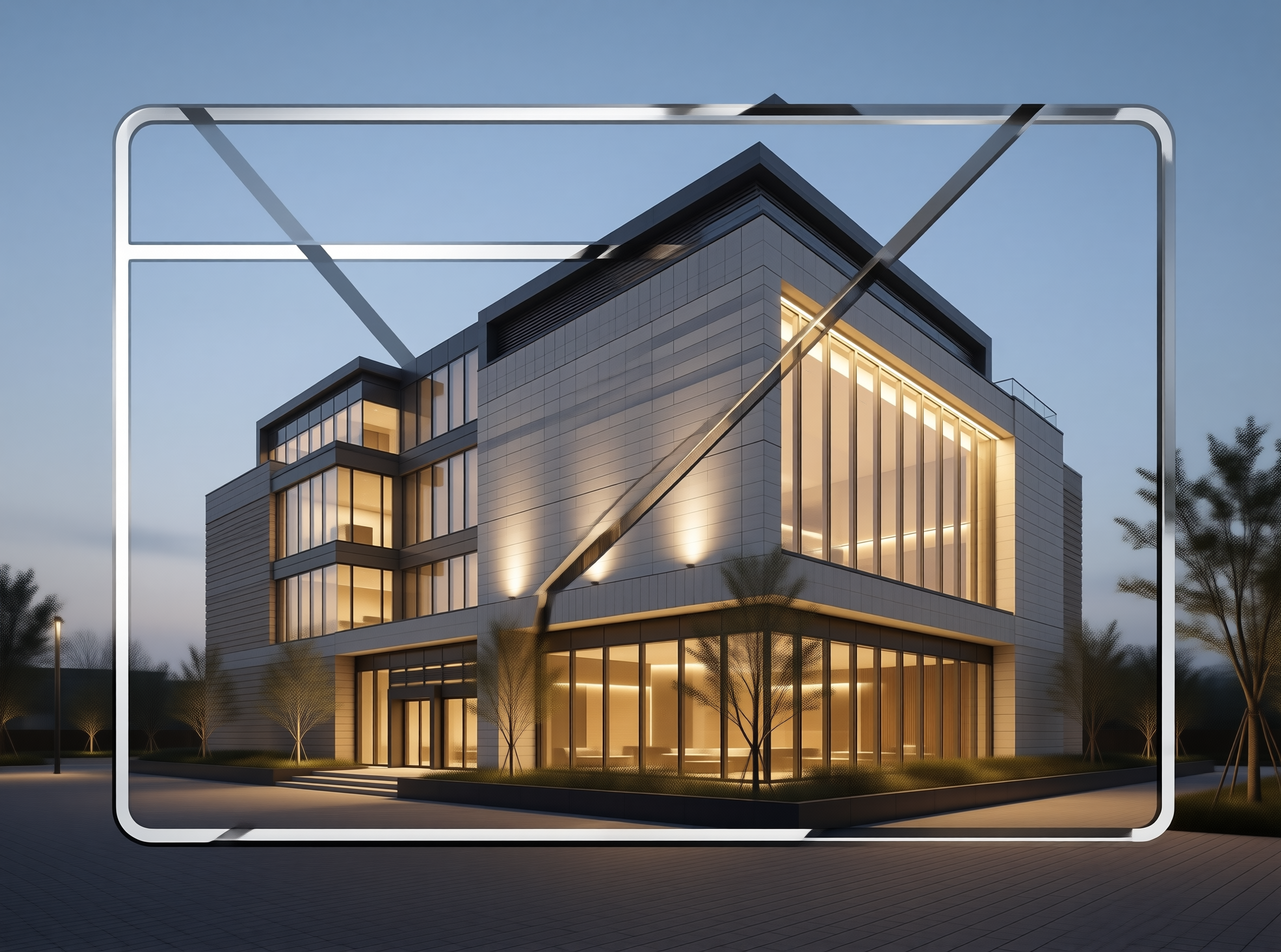 Modern Villa with Digital Frame