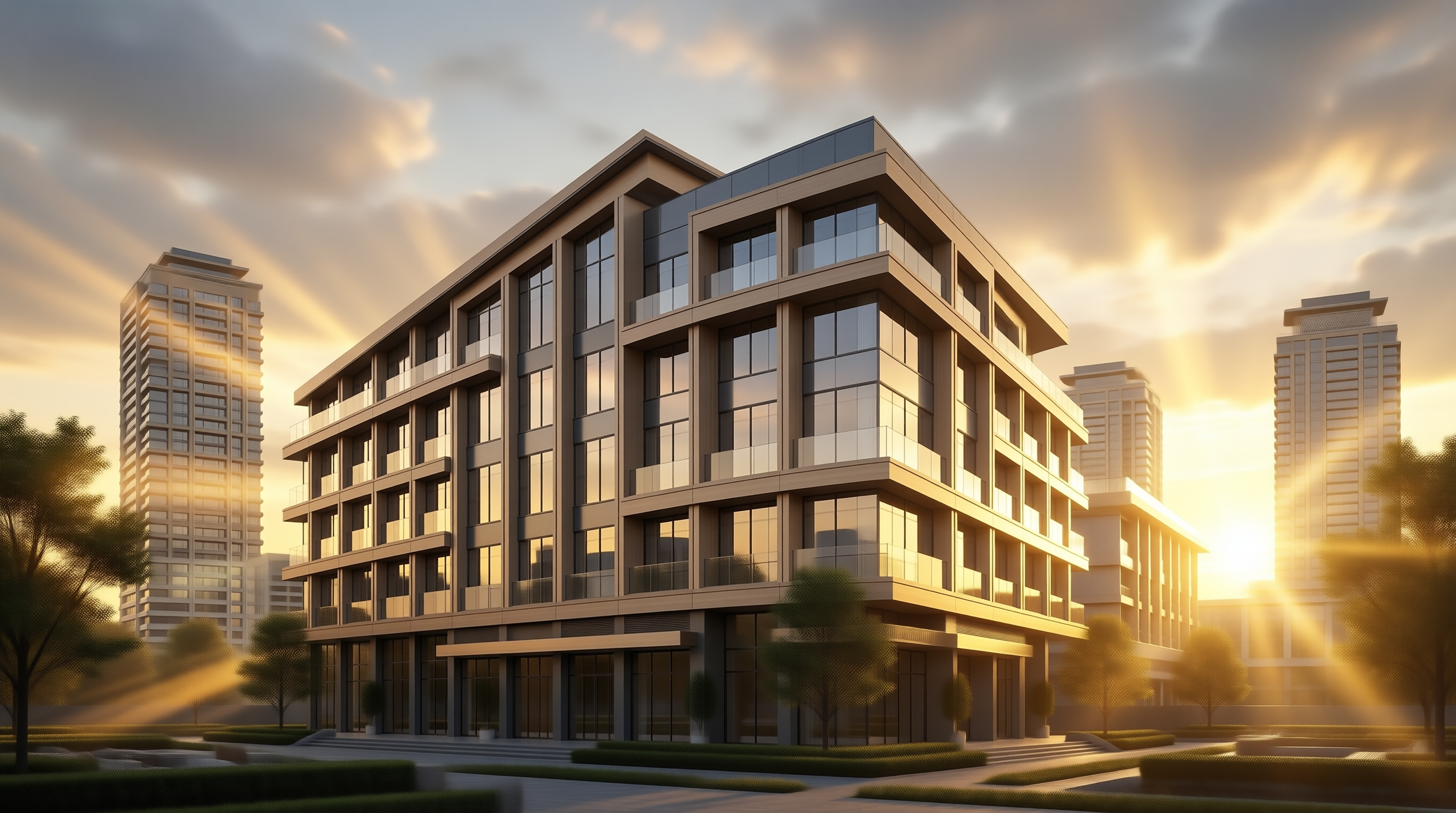 Residential Block in Golden Hour