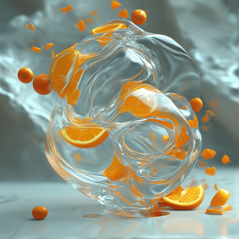 Surreal Orange Fluid Art