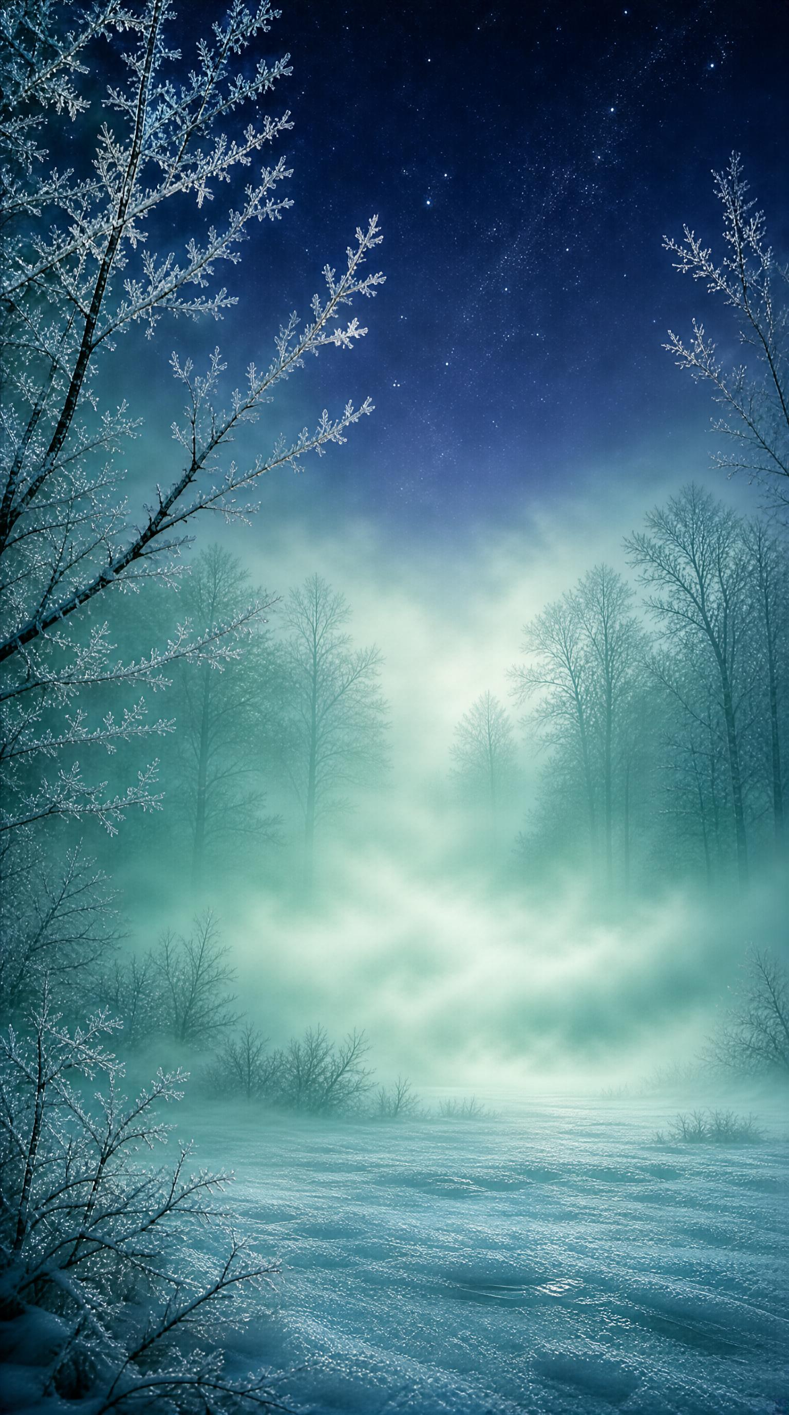 Winter Night Landscape