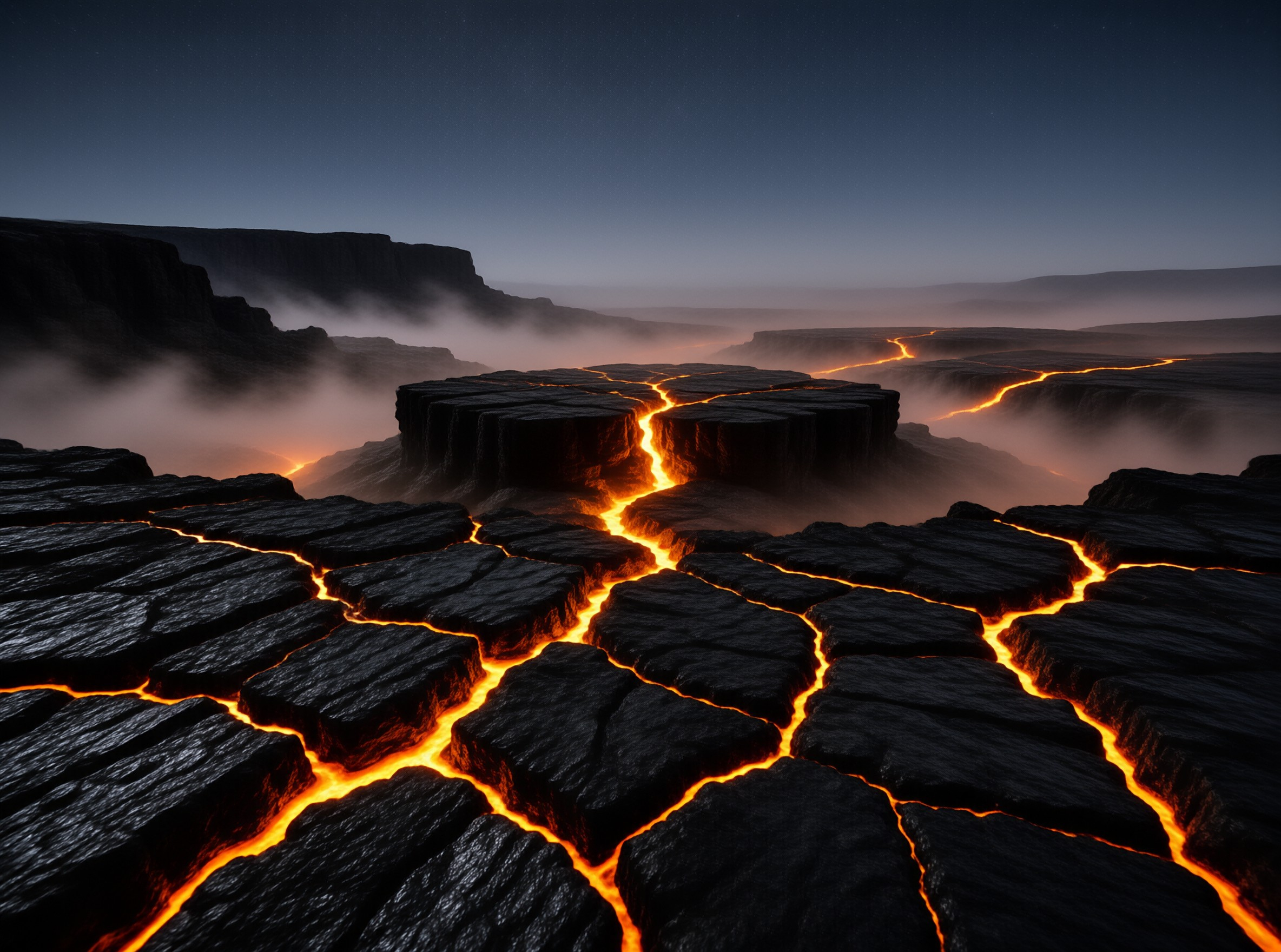Molten Earth Cracks