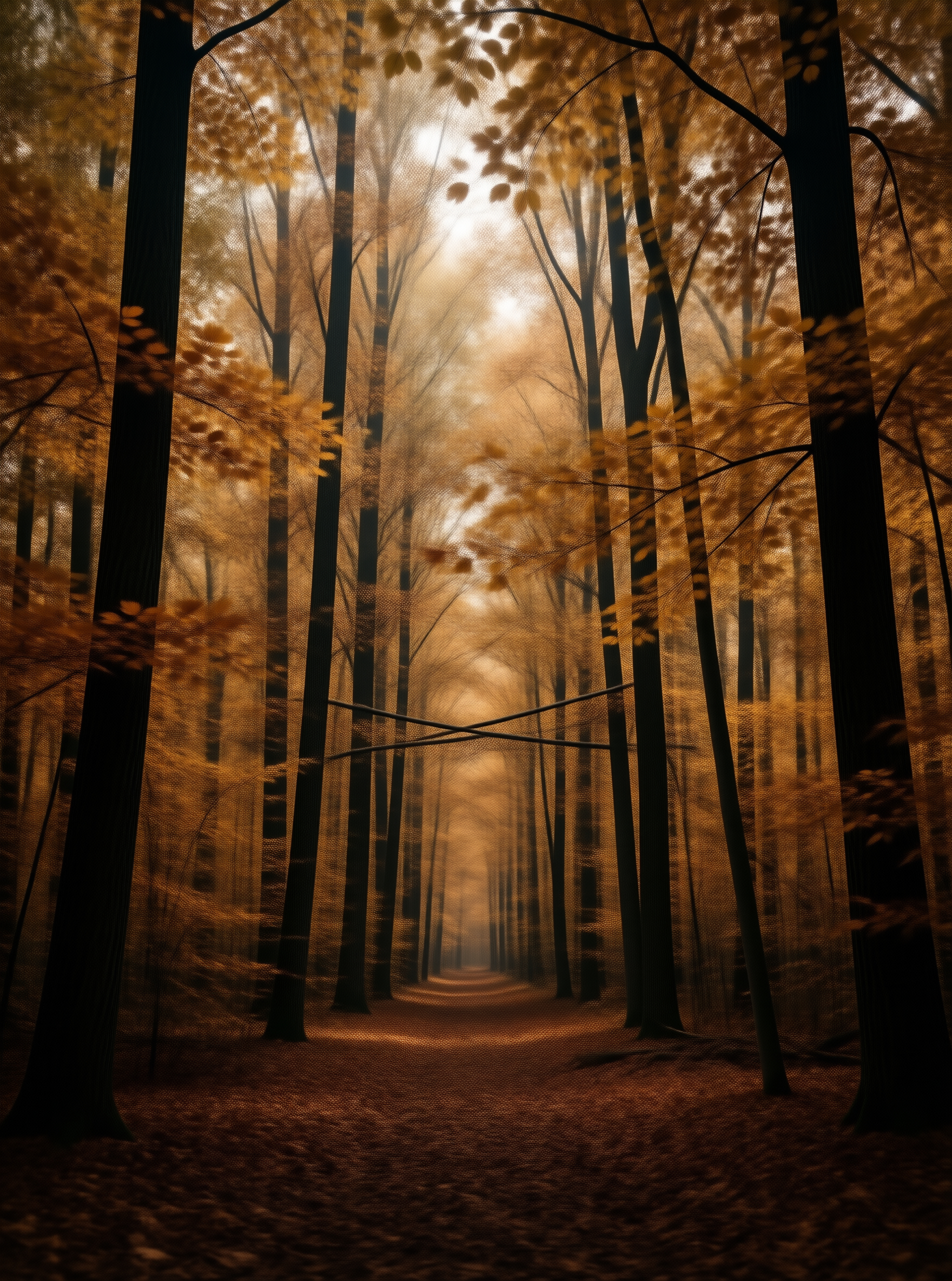 Misty Autumn Forest Path