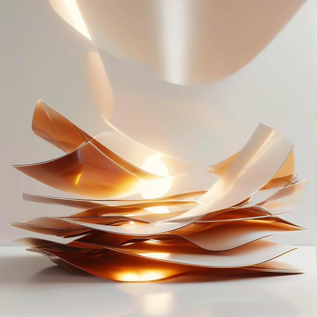 Abstract Golden Flowing Layers