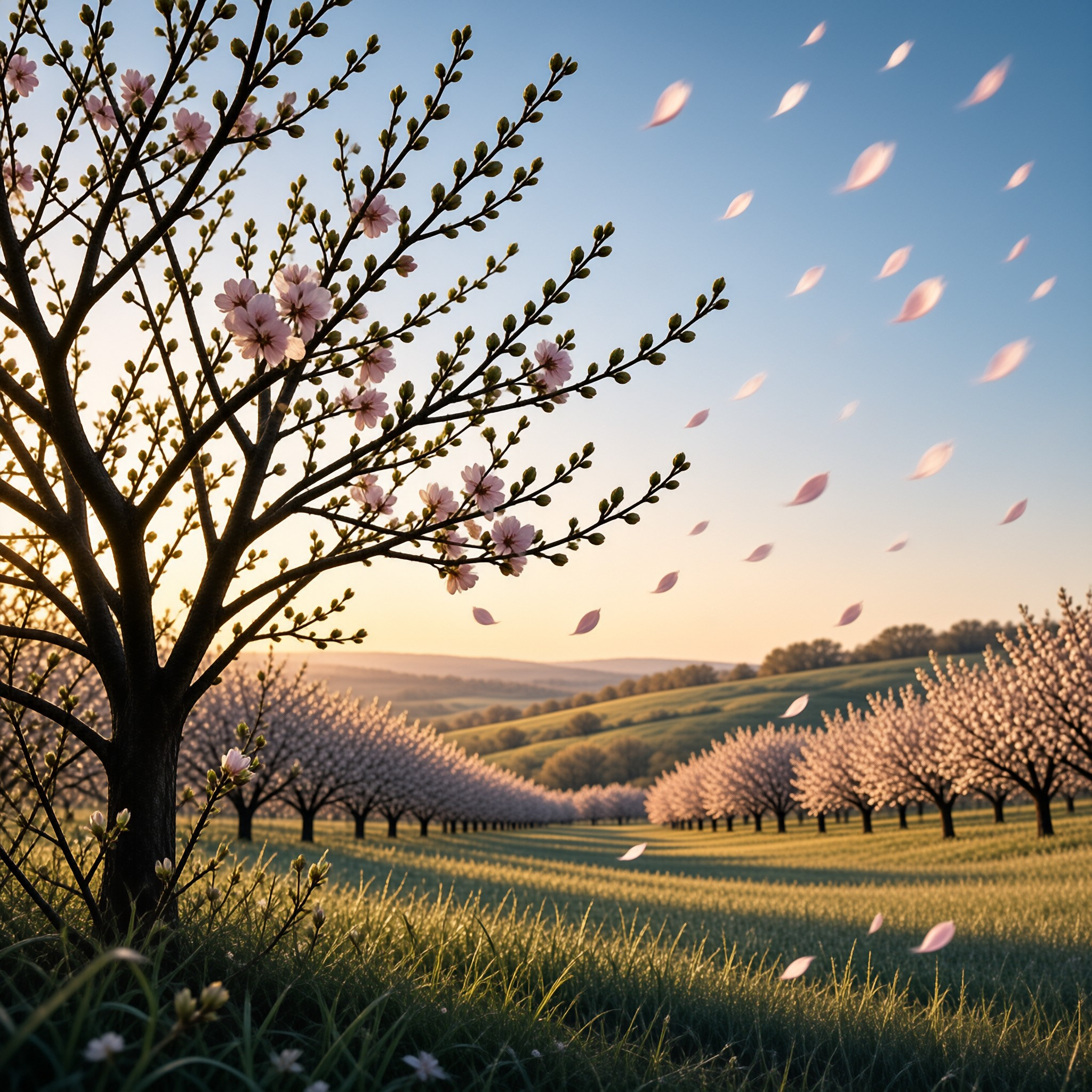 Cherry Blossoms in Golden Light