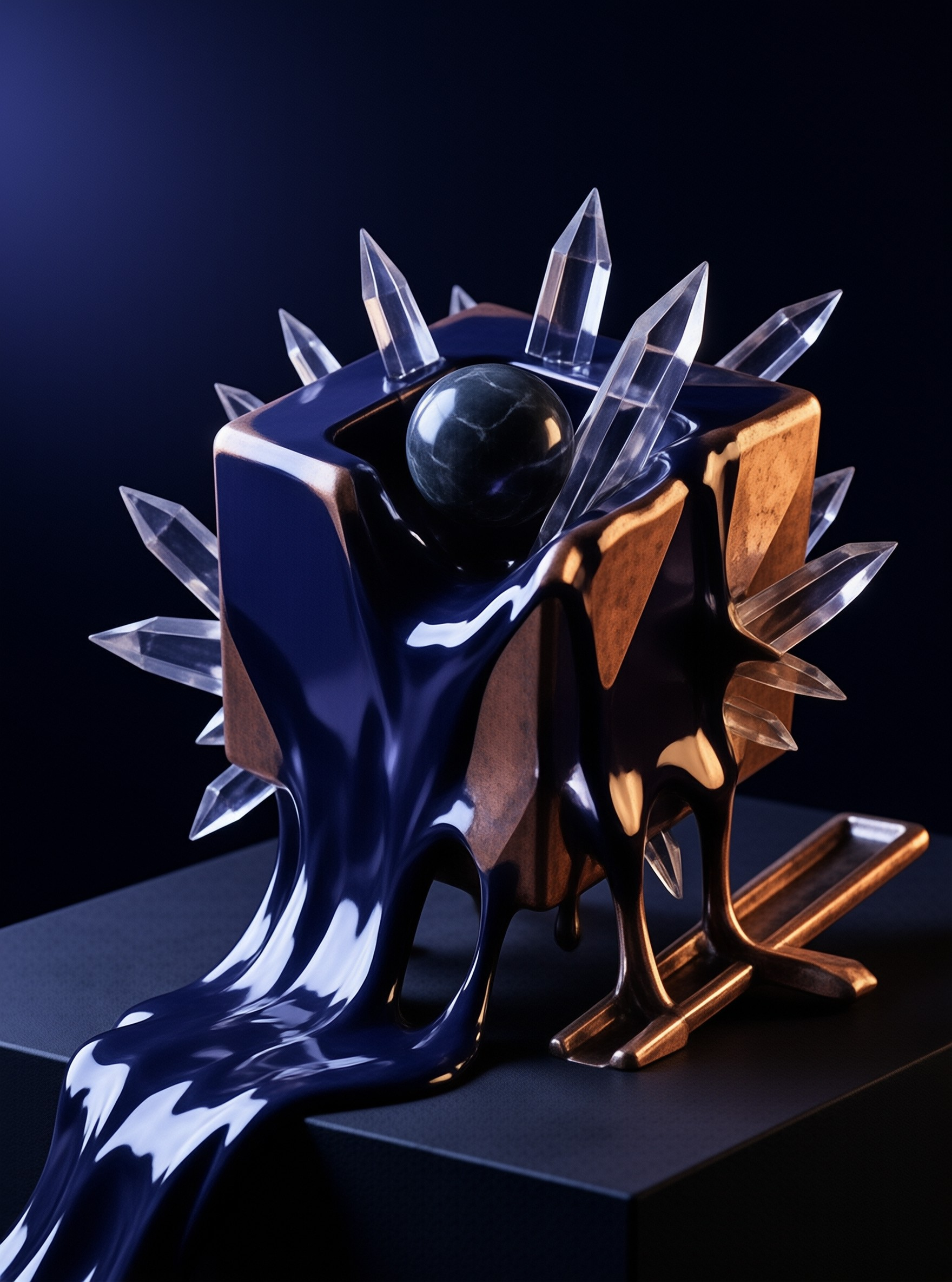 Surreal Melting Cube Art