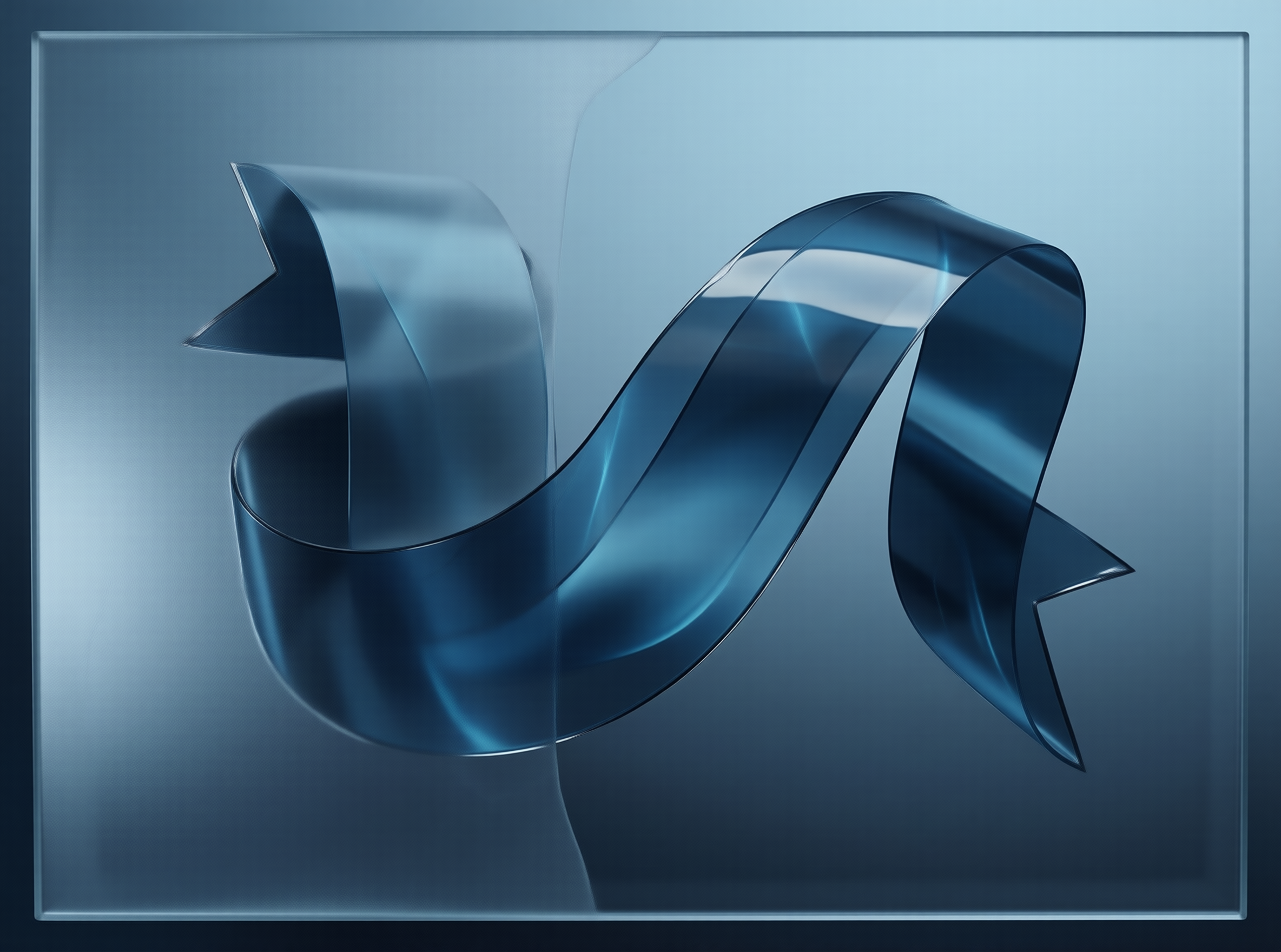 Abstract Blue Ribbon