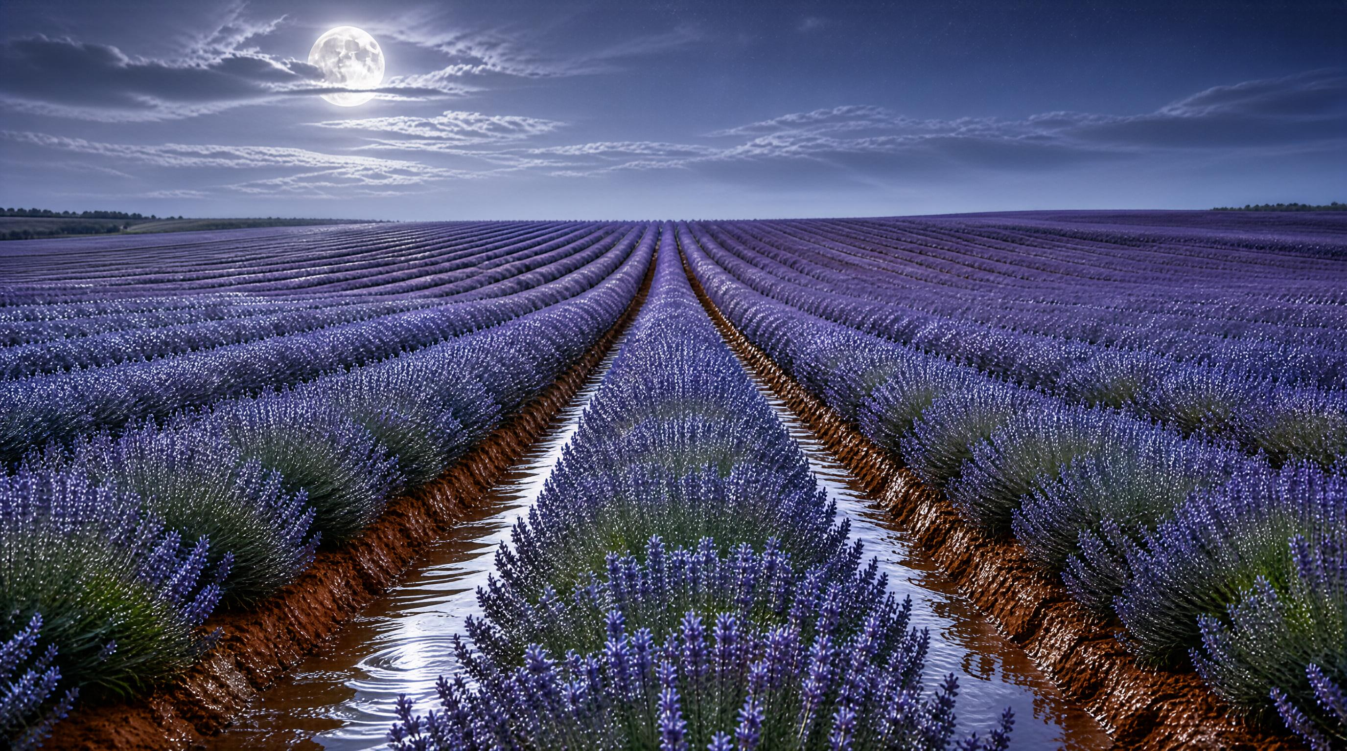 Lavender Field at Night