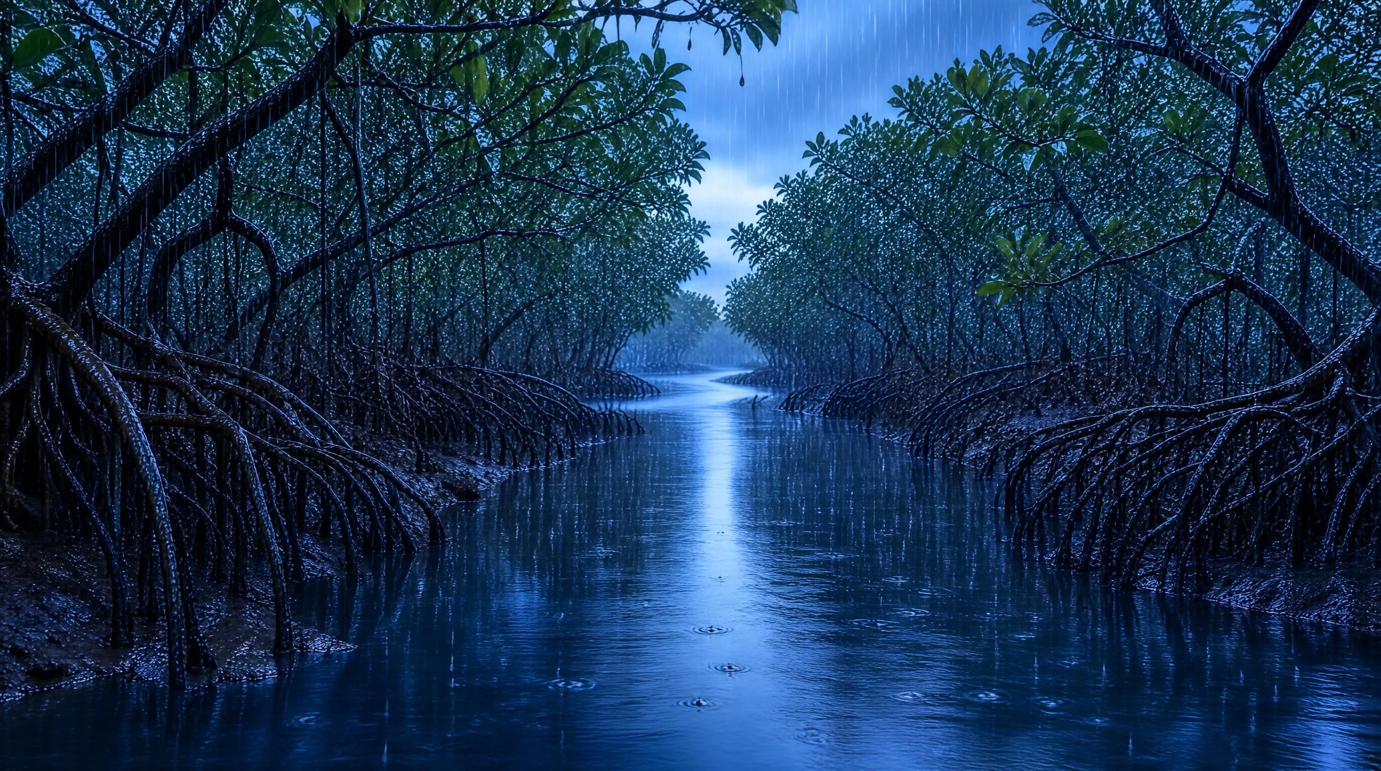 Rainy Mangrove Waterway