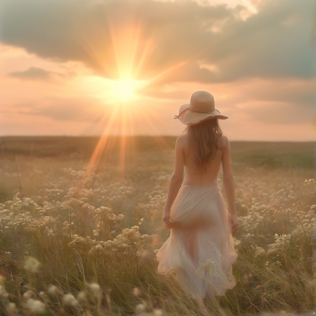 Ethereal Sunset in the Meadow