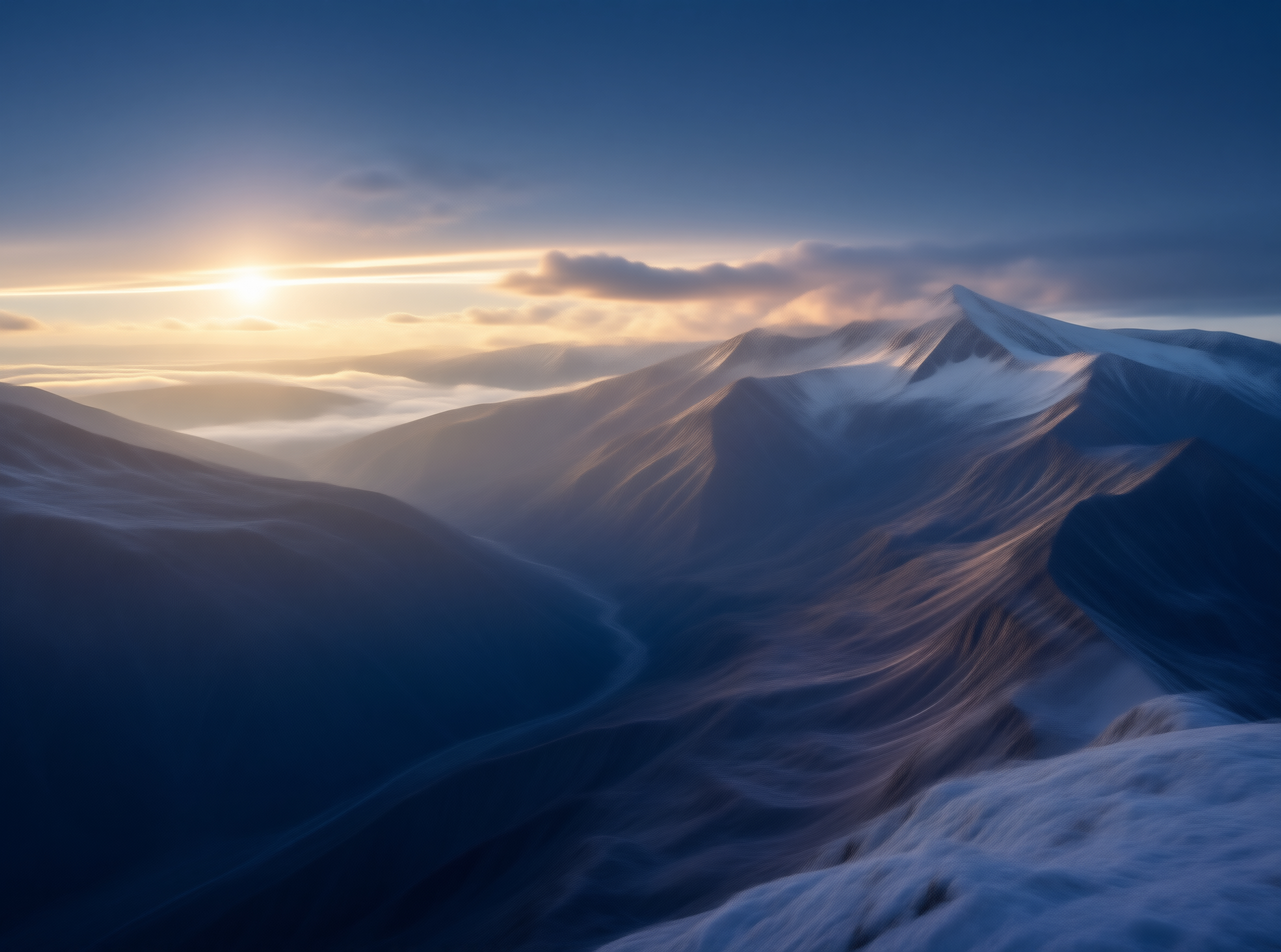 Snowy Peaks at Dawn