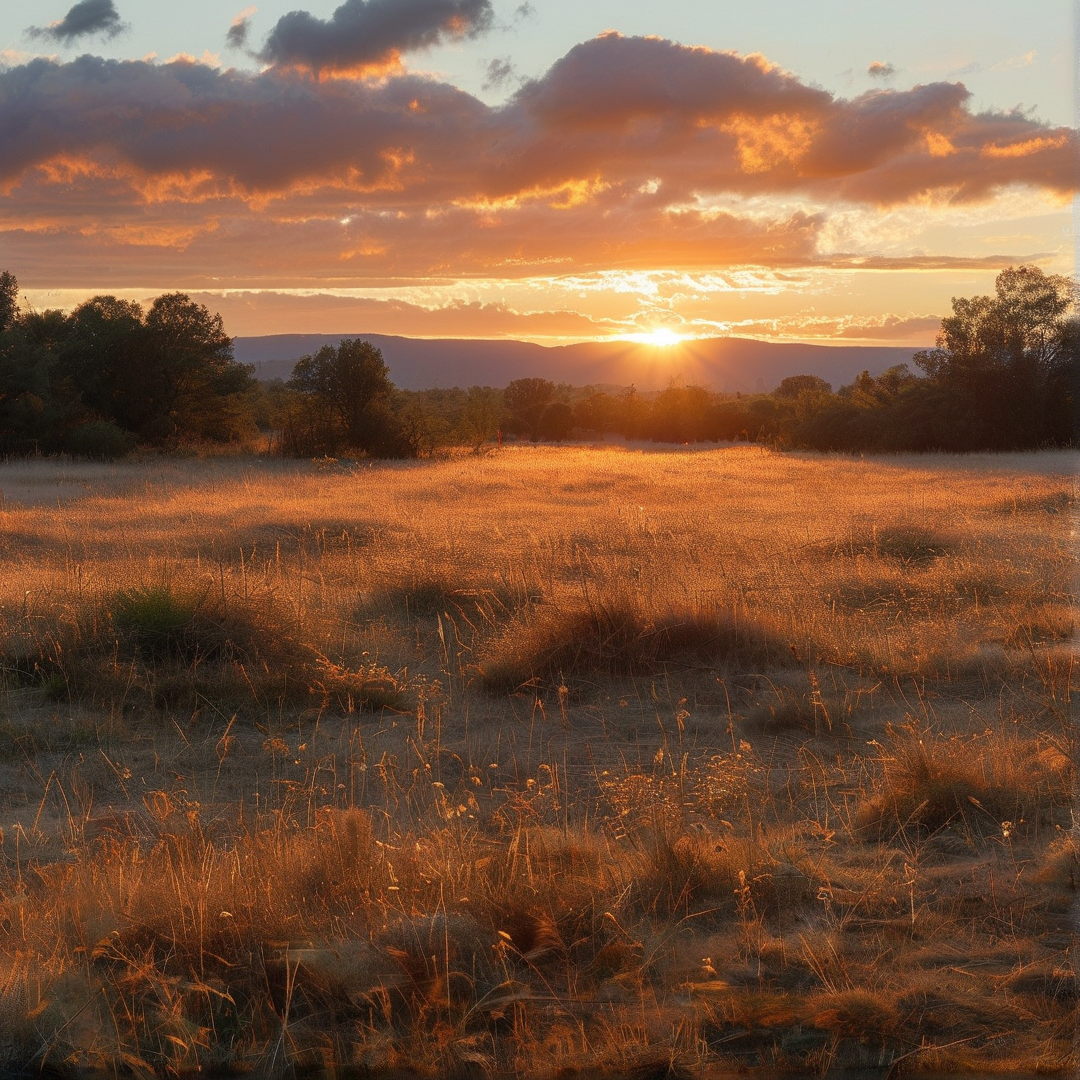 Golden Sunset Over Field