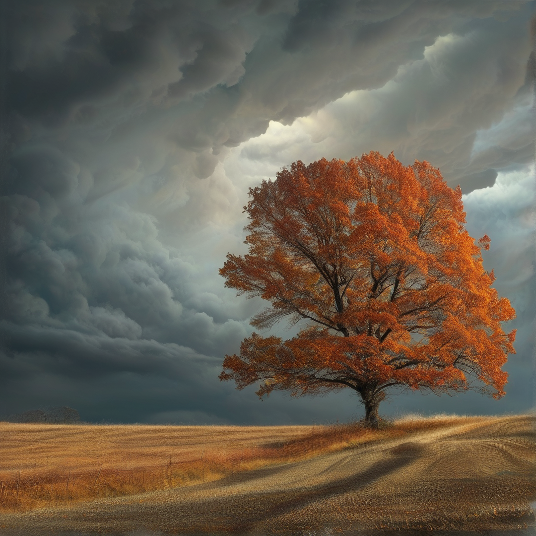 Solitary Tree in Storm