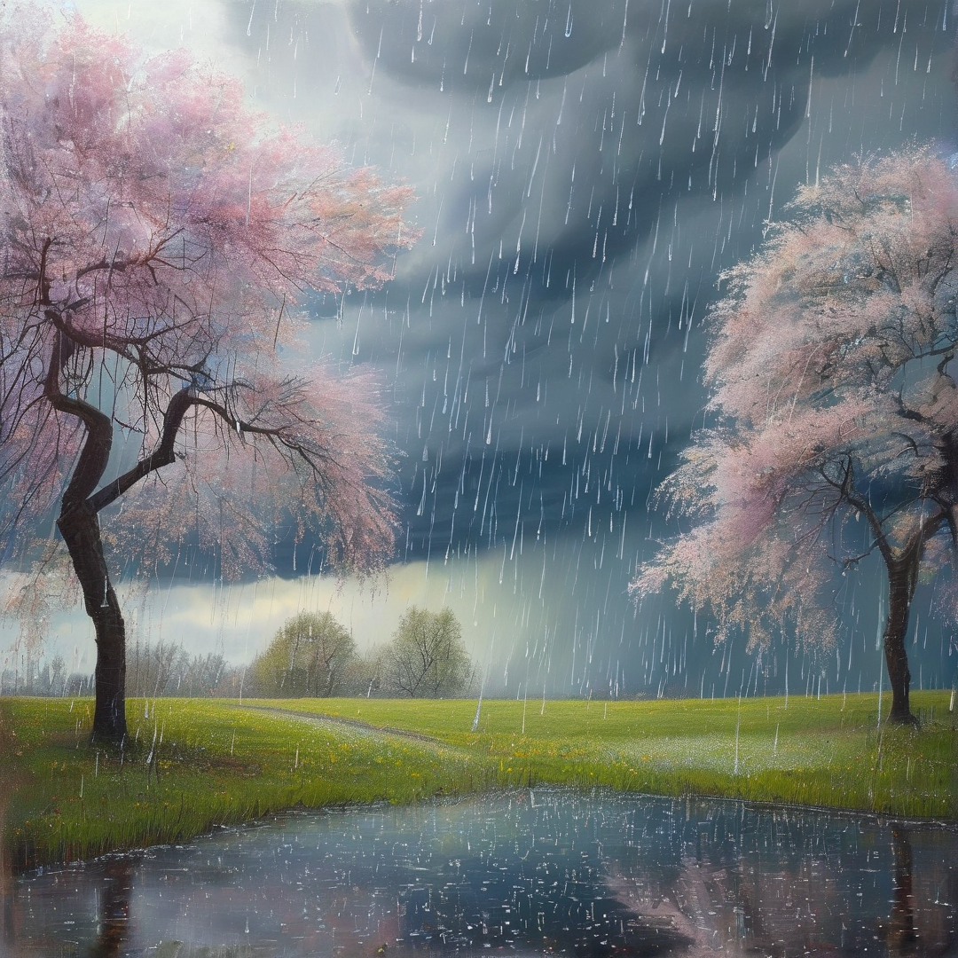 Cherry Blossoms in the Rain