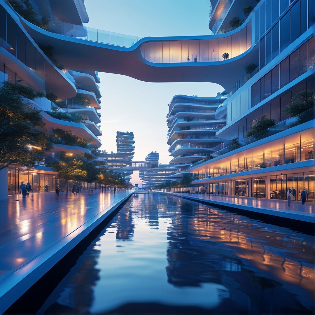 Futuristic Urban Waterway