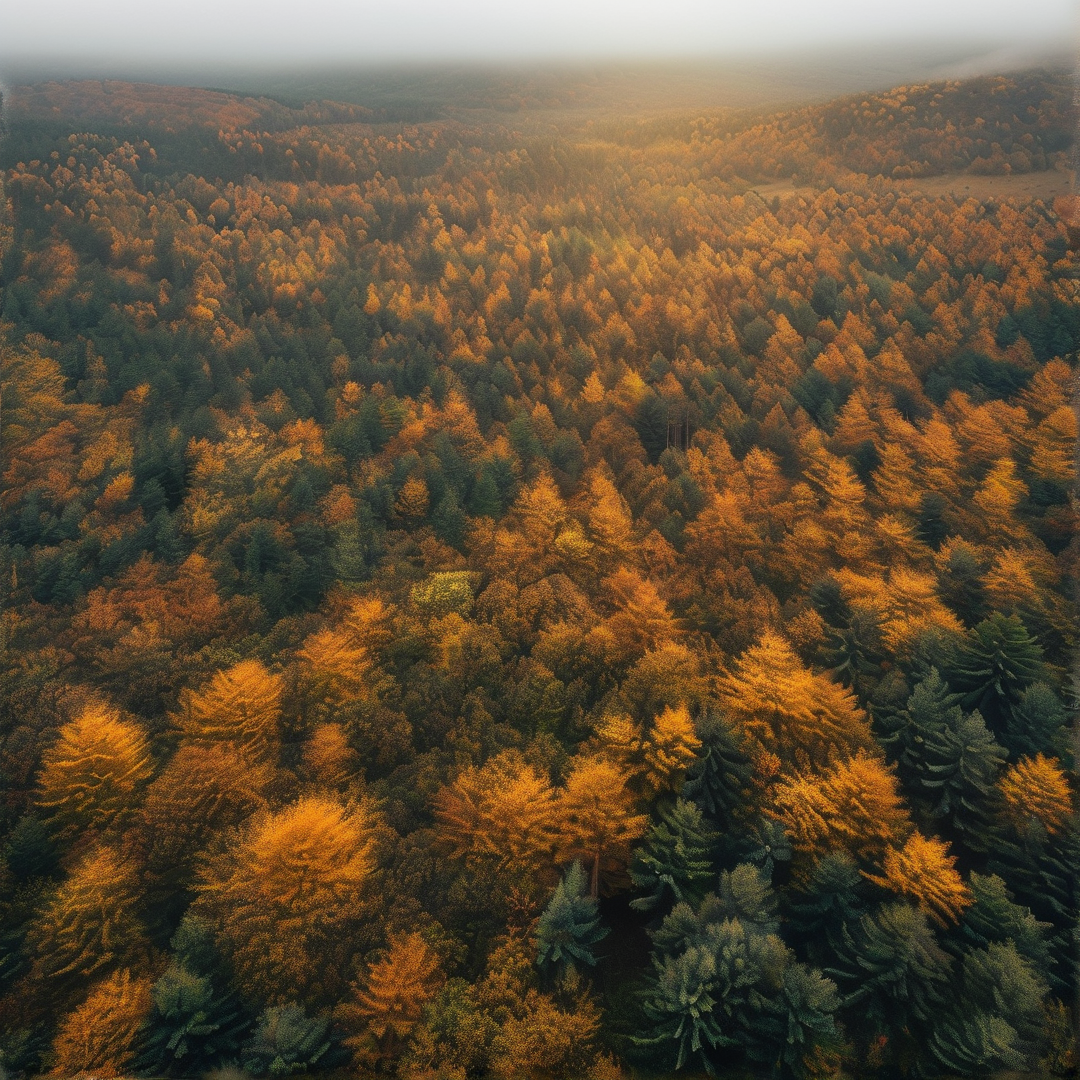 Autumn Forest Aerial View