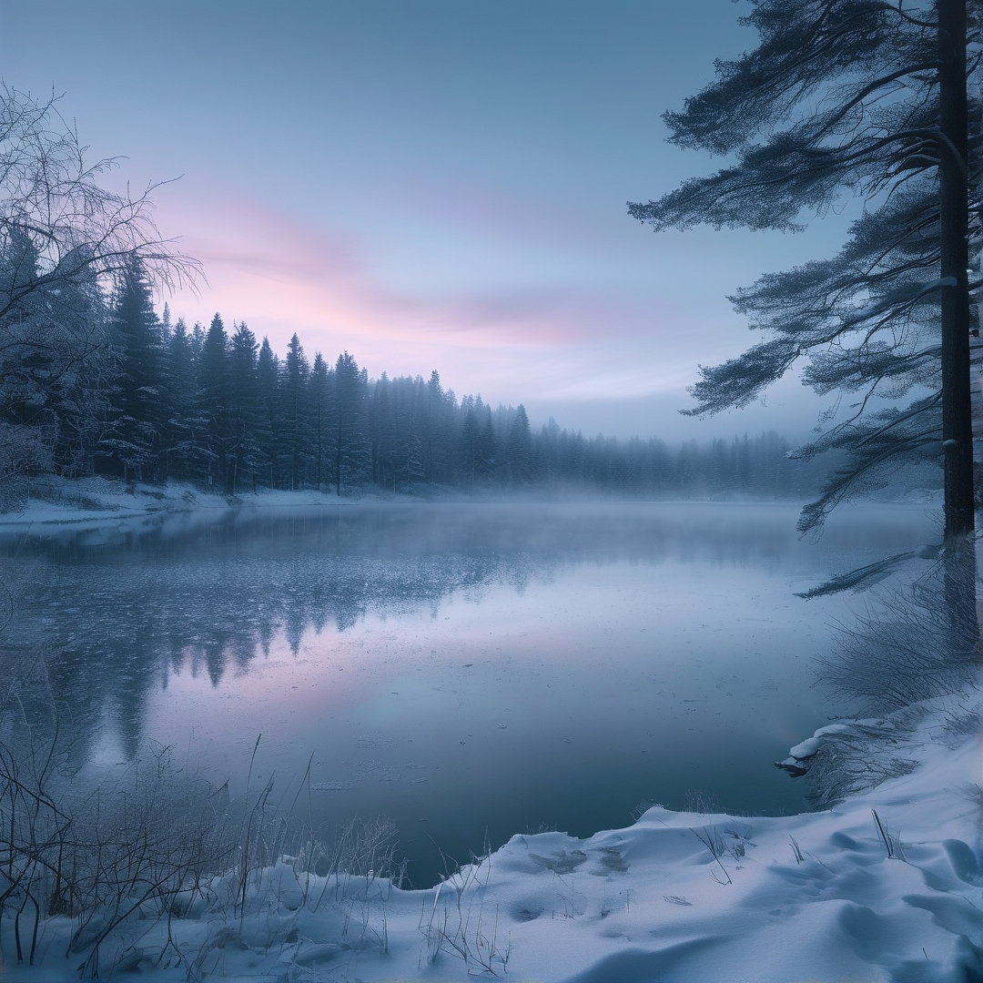 Winter Lake at Dusk