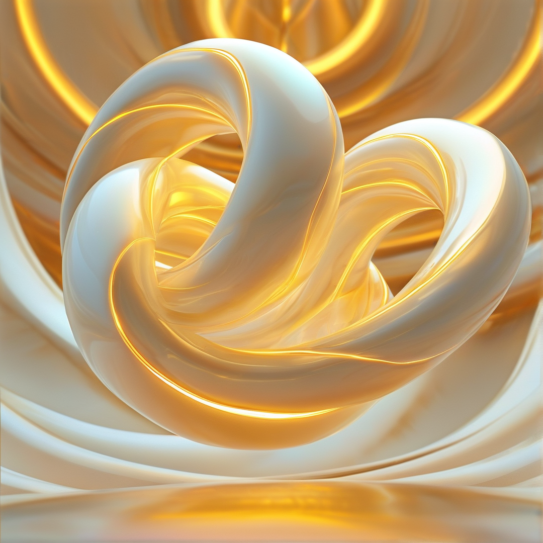 Abstract Golden Fluid Art