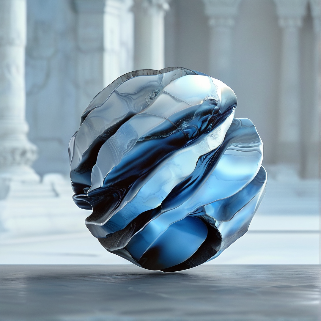 Blue Glass Sculpture