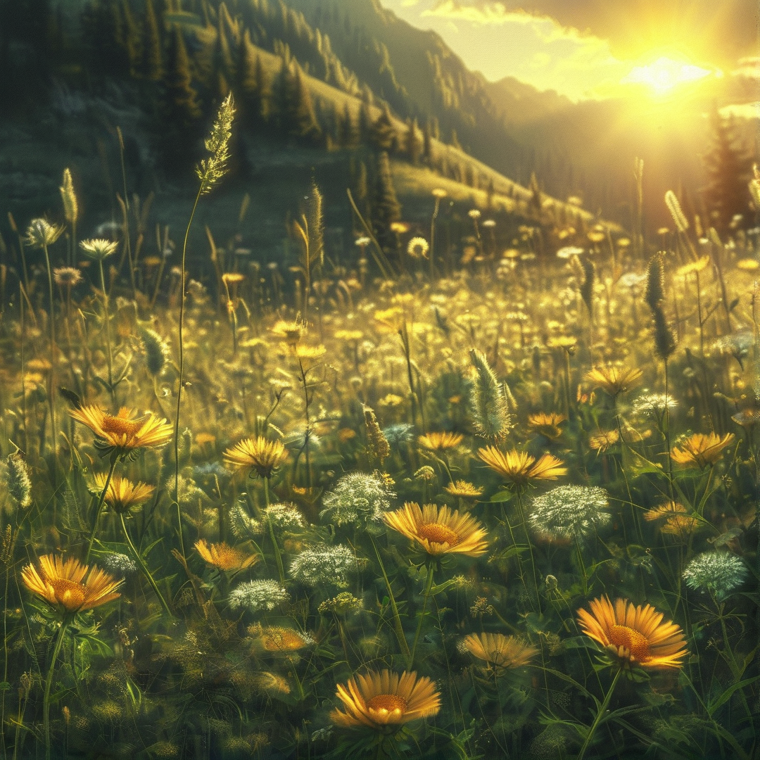 Golden Meadow Sunset