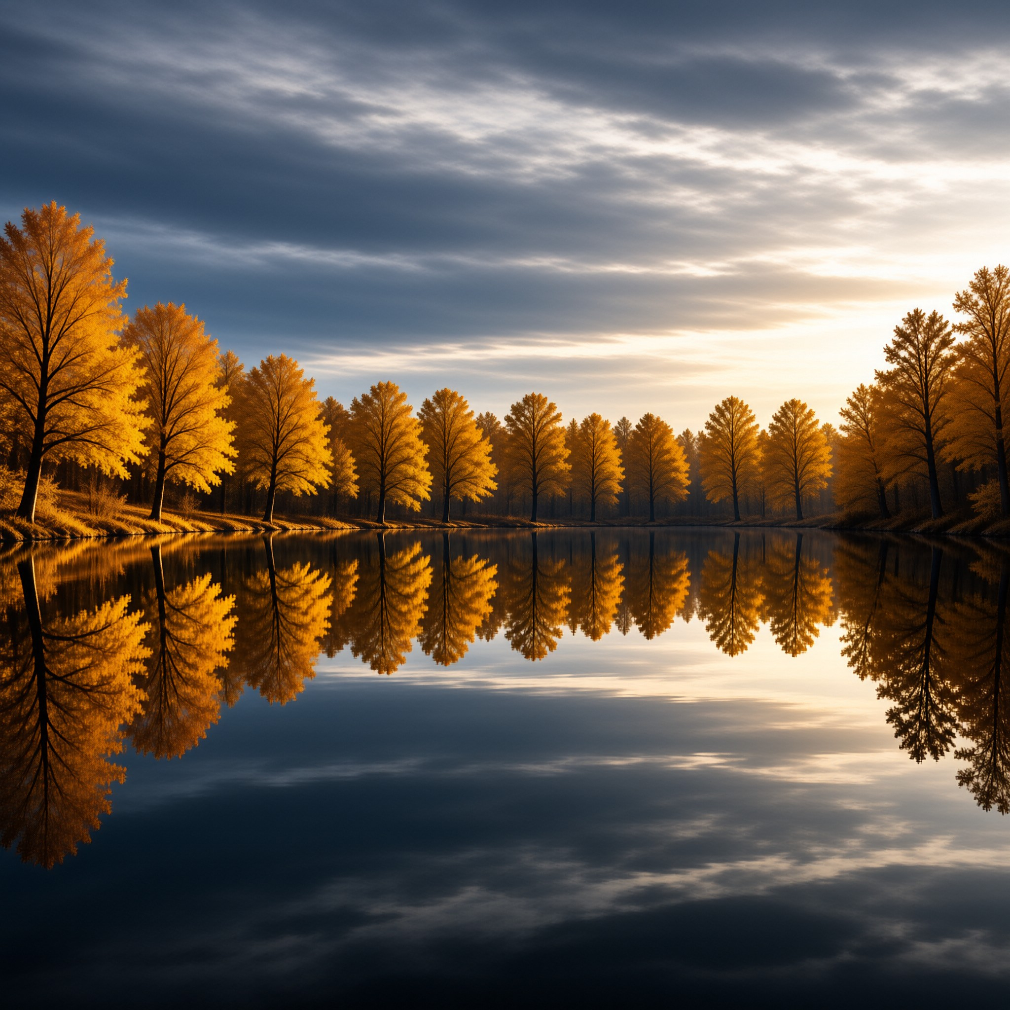 Autumn Lakeside Reflections