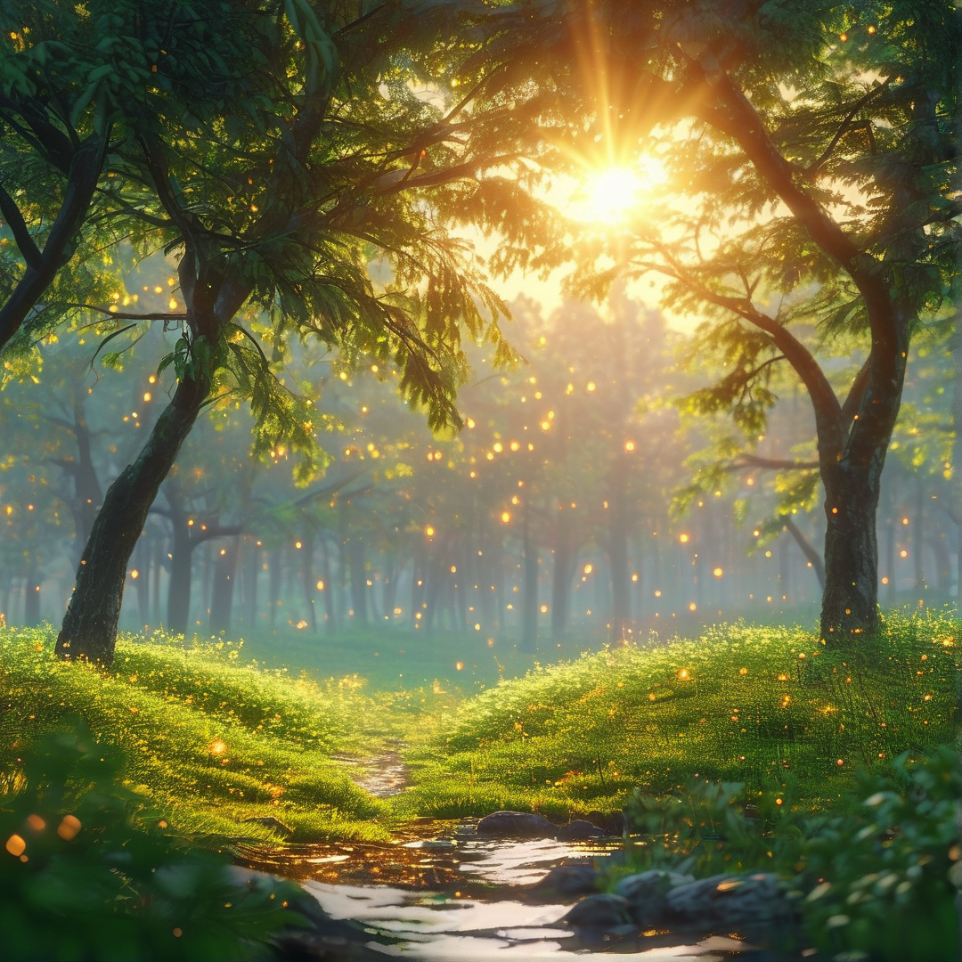 Magical Sunlit Forest