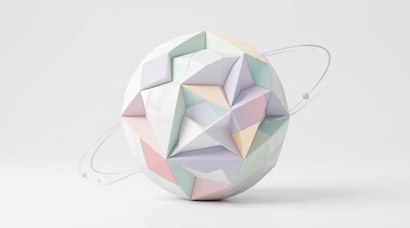 Low Poly Pastel Sphere