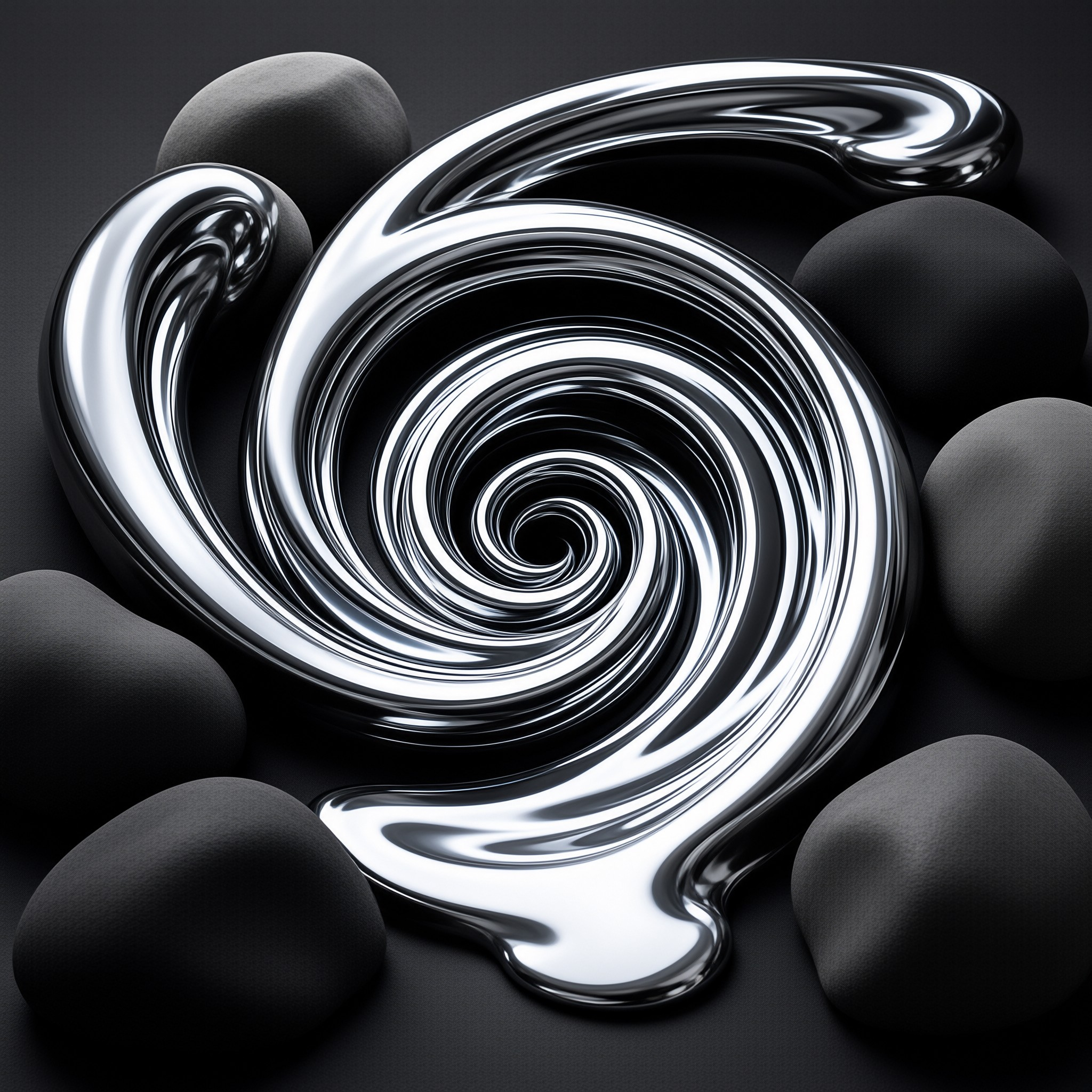 Chrome Vortex — Liquid Metal Study