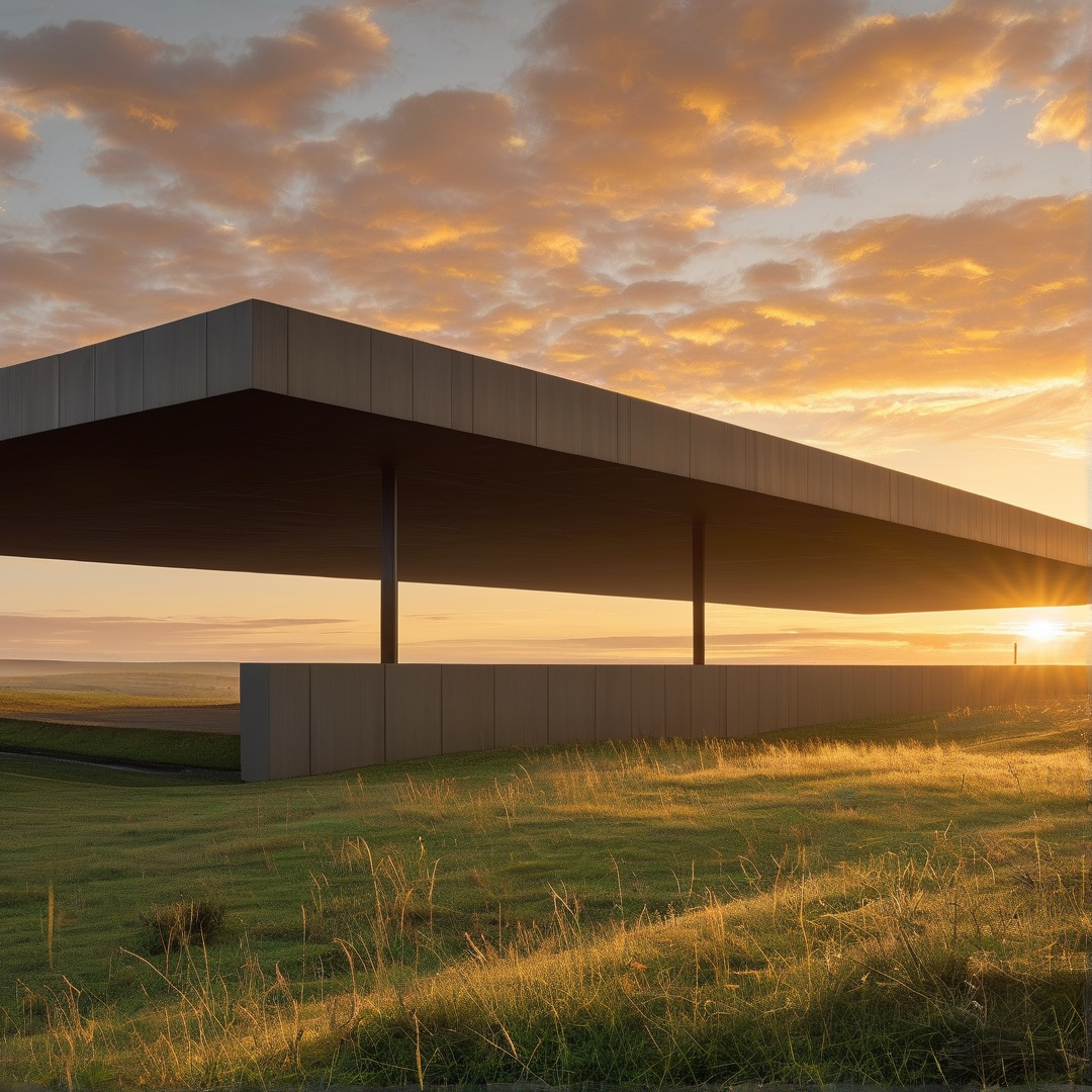 Modern Shelter at Sunset