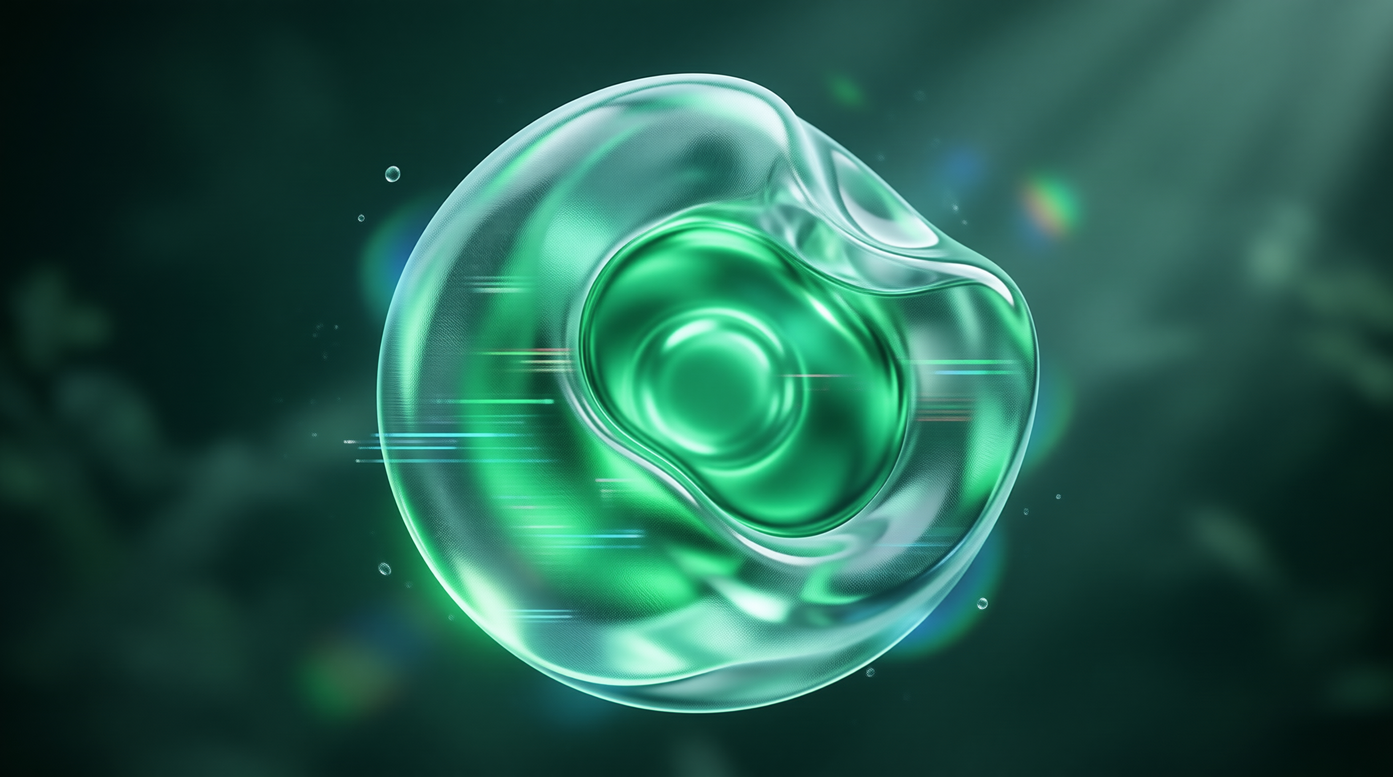 Emerald Glass Sphere — Liquid Chrome Study