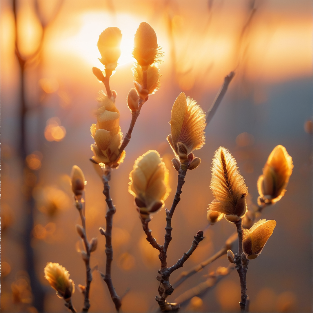 Golden Birch Catkins