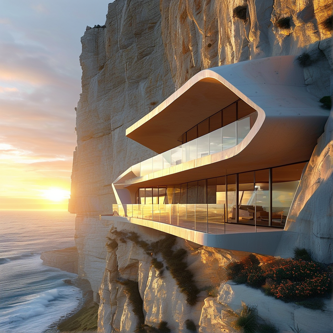 Futuristic Cliffside Villa