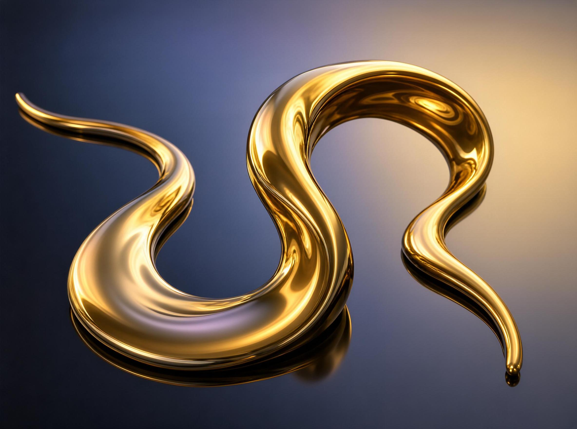 Golden Serpentine Sculpture