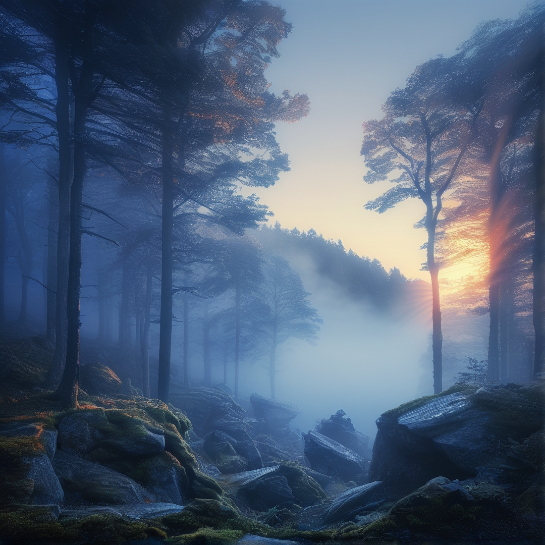 Misty Forest Sunrise