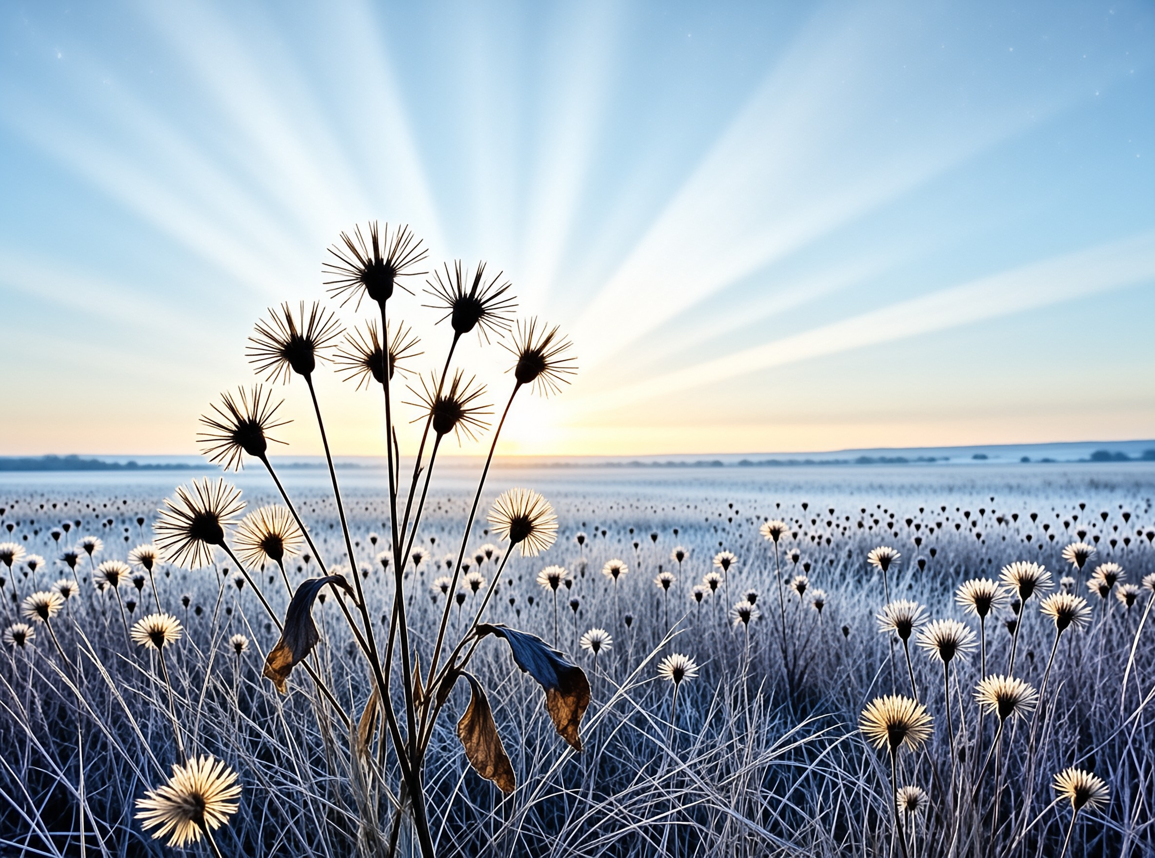 Frosty Field at Sunrise