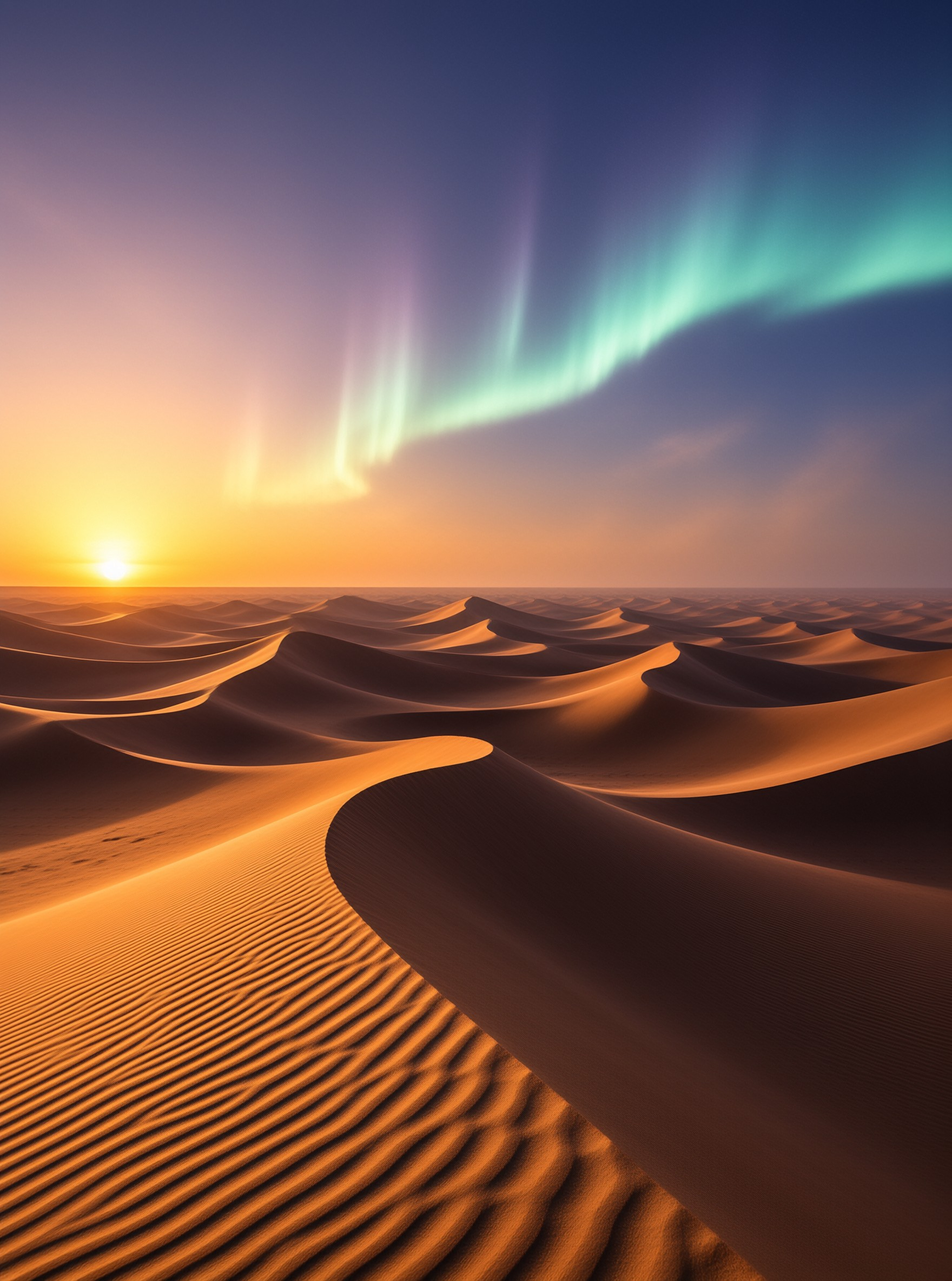 Desert Aurora at Sunset
