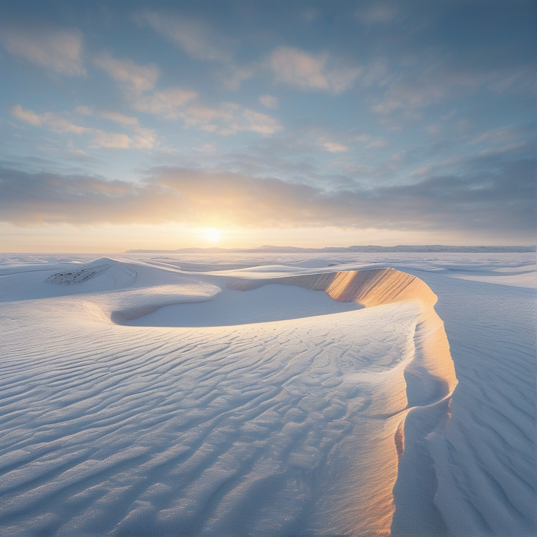 Snowy Dunes at Sunrise