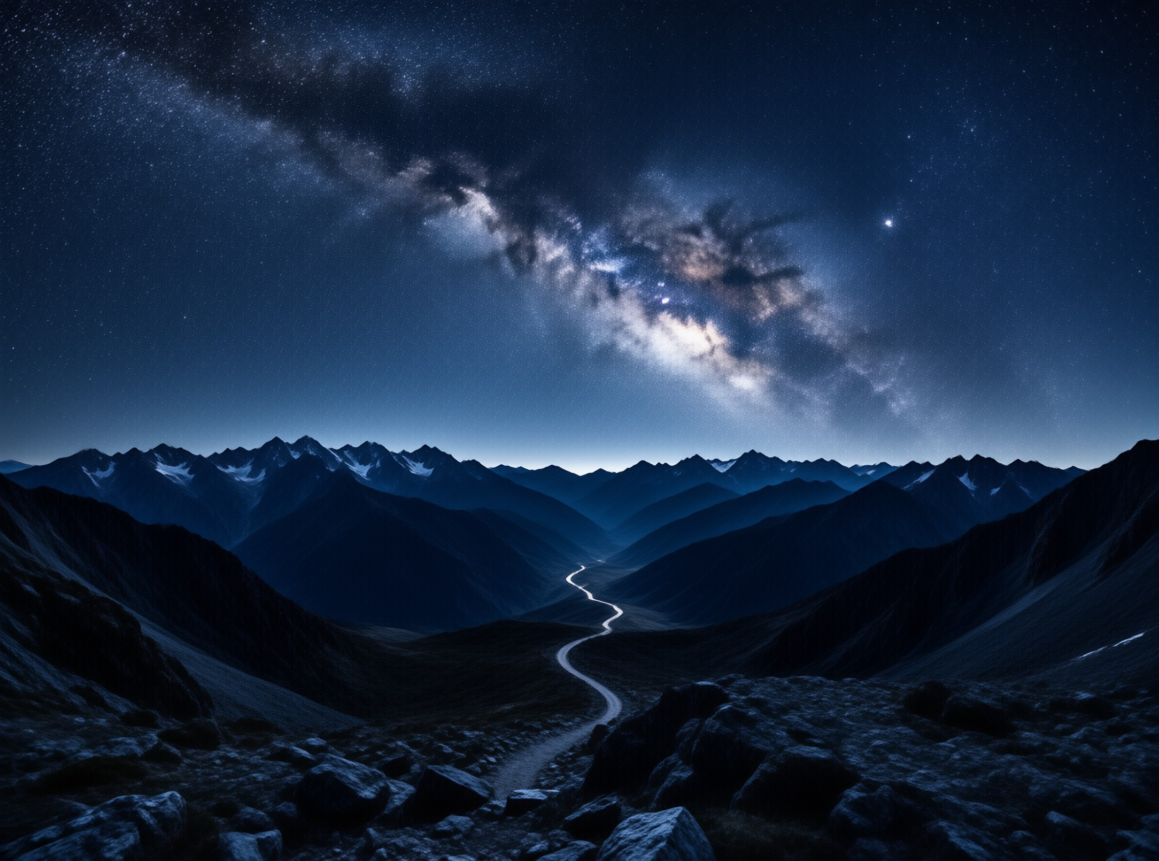 Milky Way Over Mountains