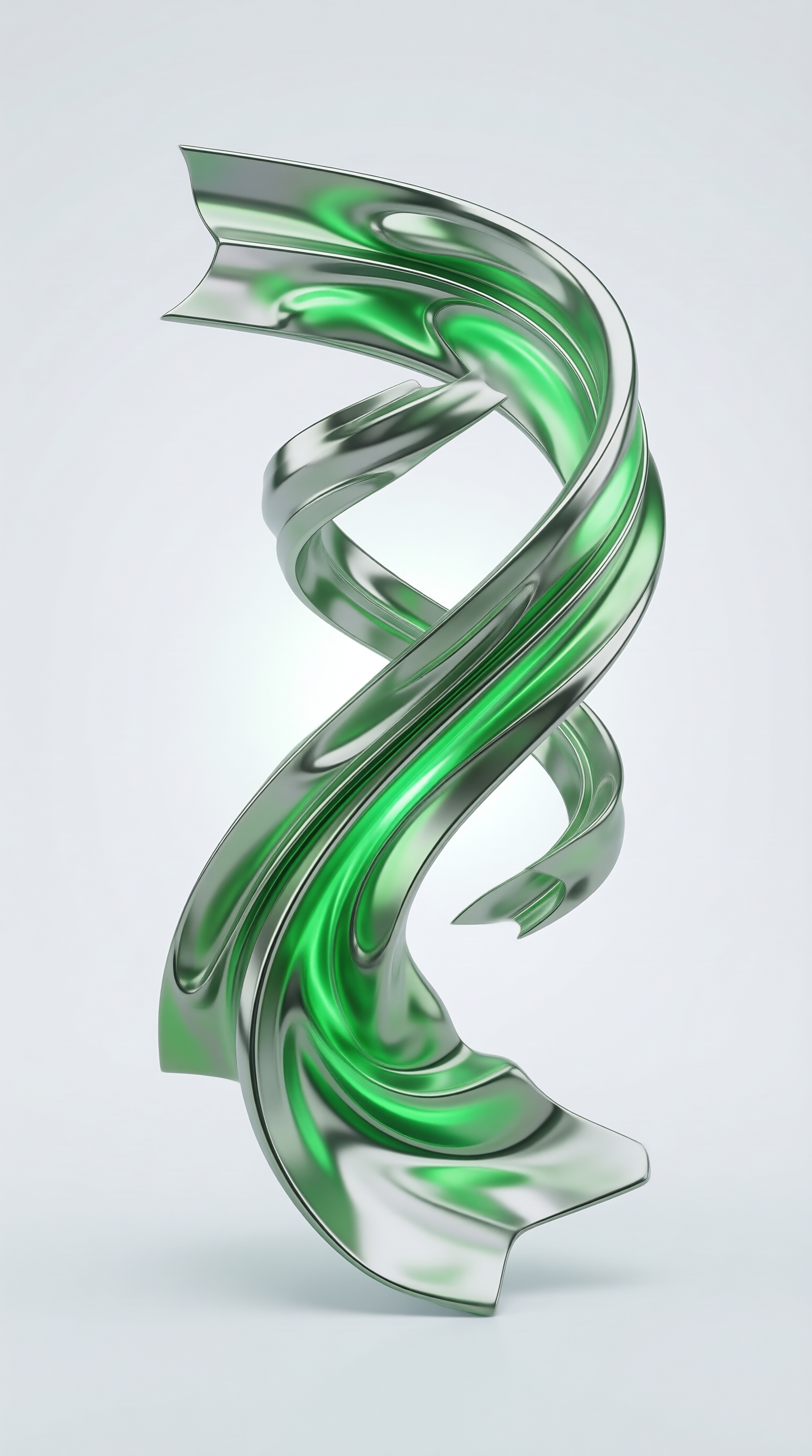Green Metallic Ribbon Helix