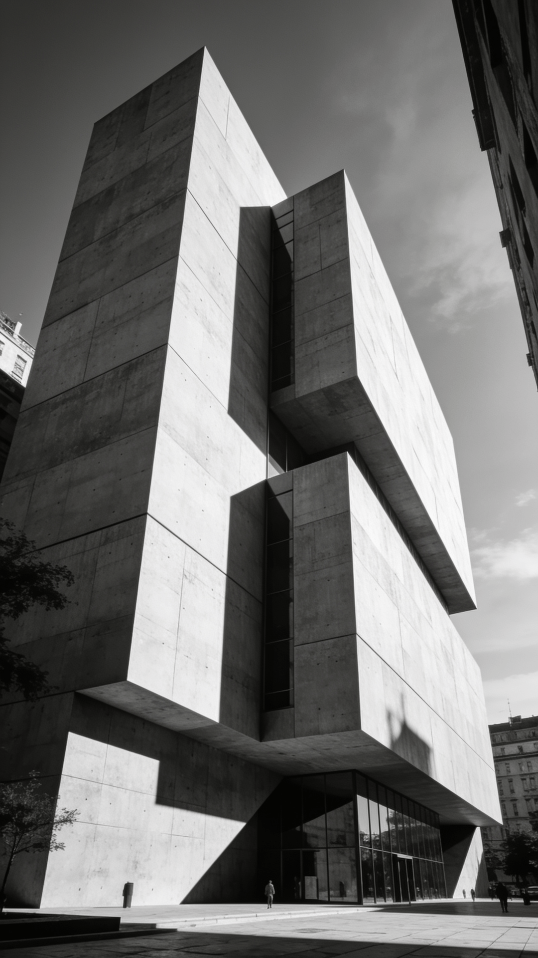 Museum with Brutalist Massing — Urban Plaza