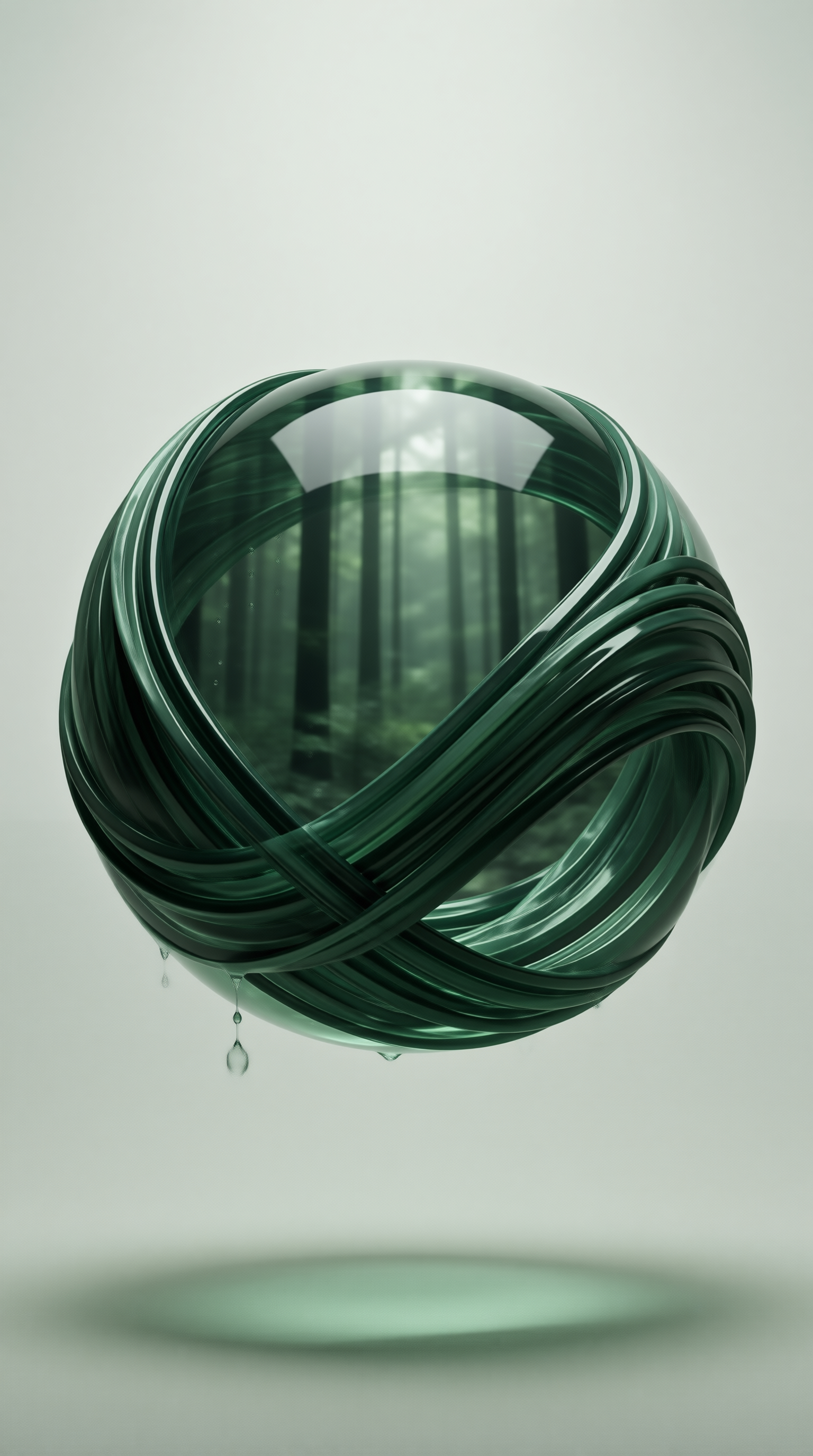 Green Glass Forest Sphere