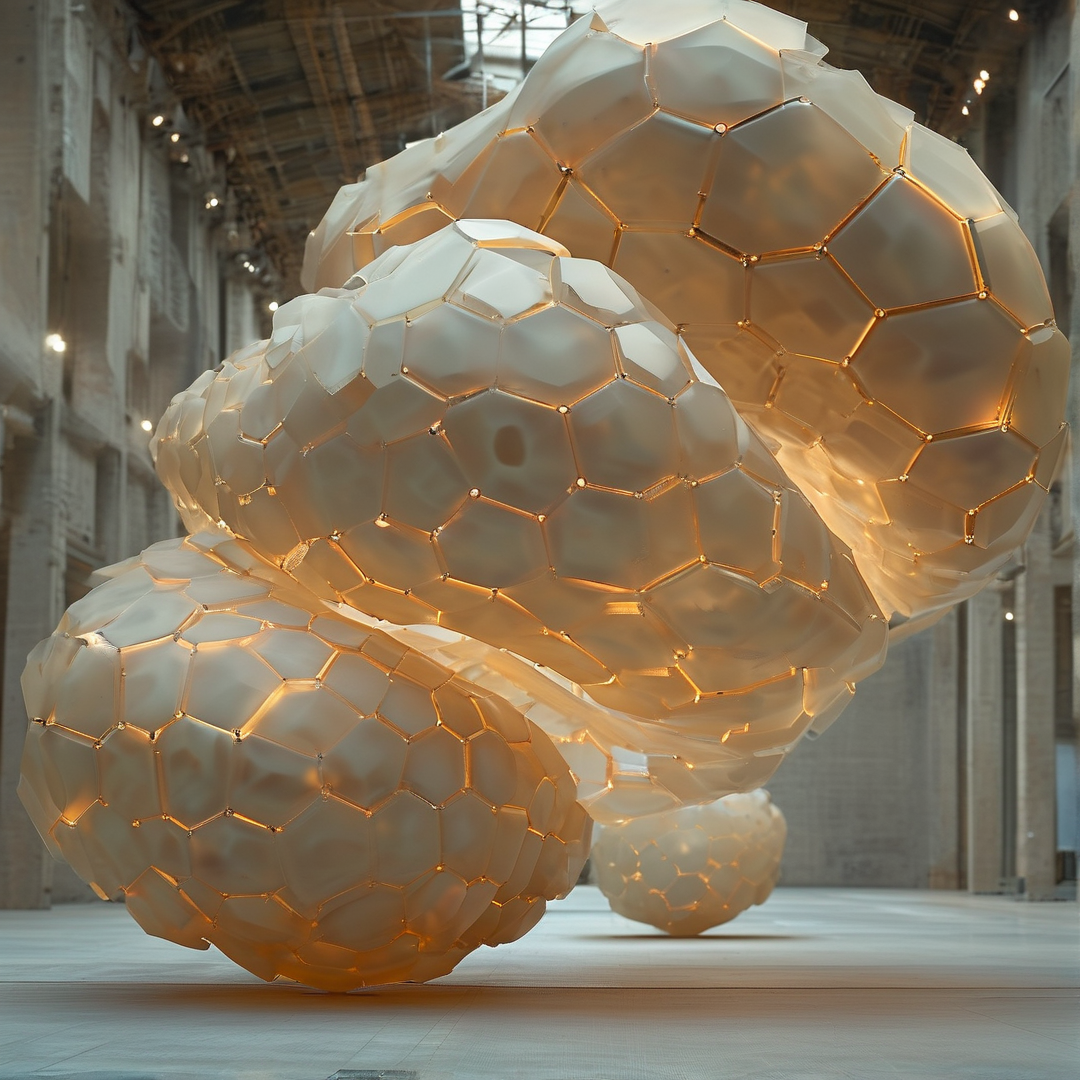 Glowing Honeycomb Sculpture