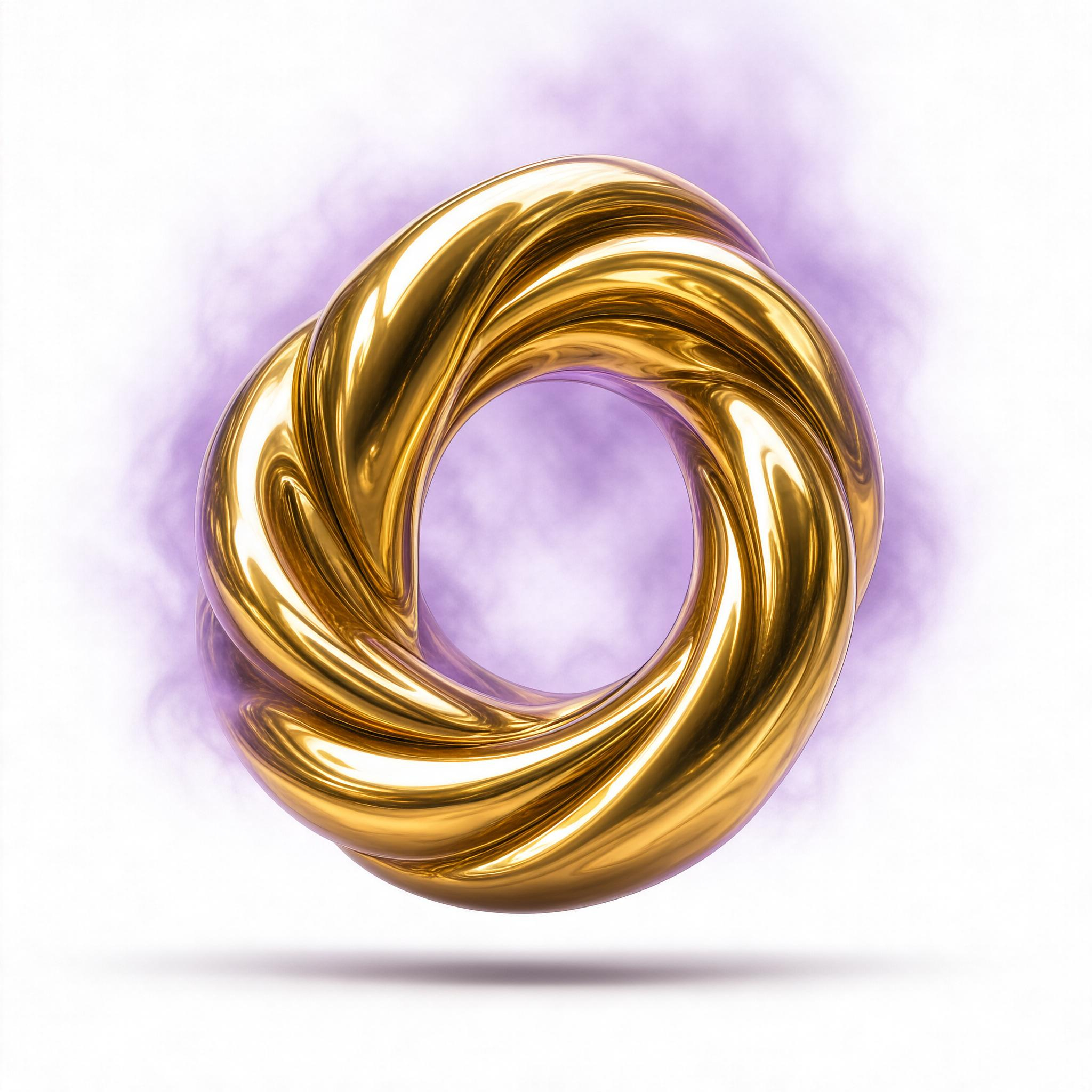 Golden Twisted Metallic Ring