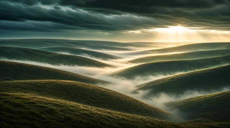 Sunlit Rolling Hills