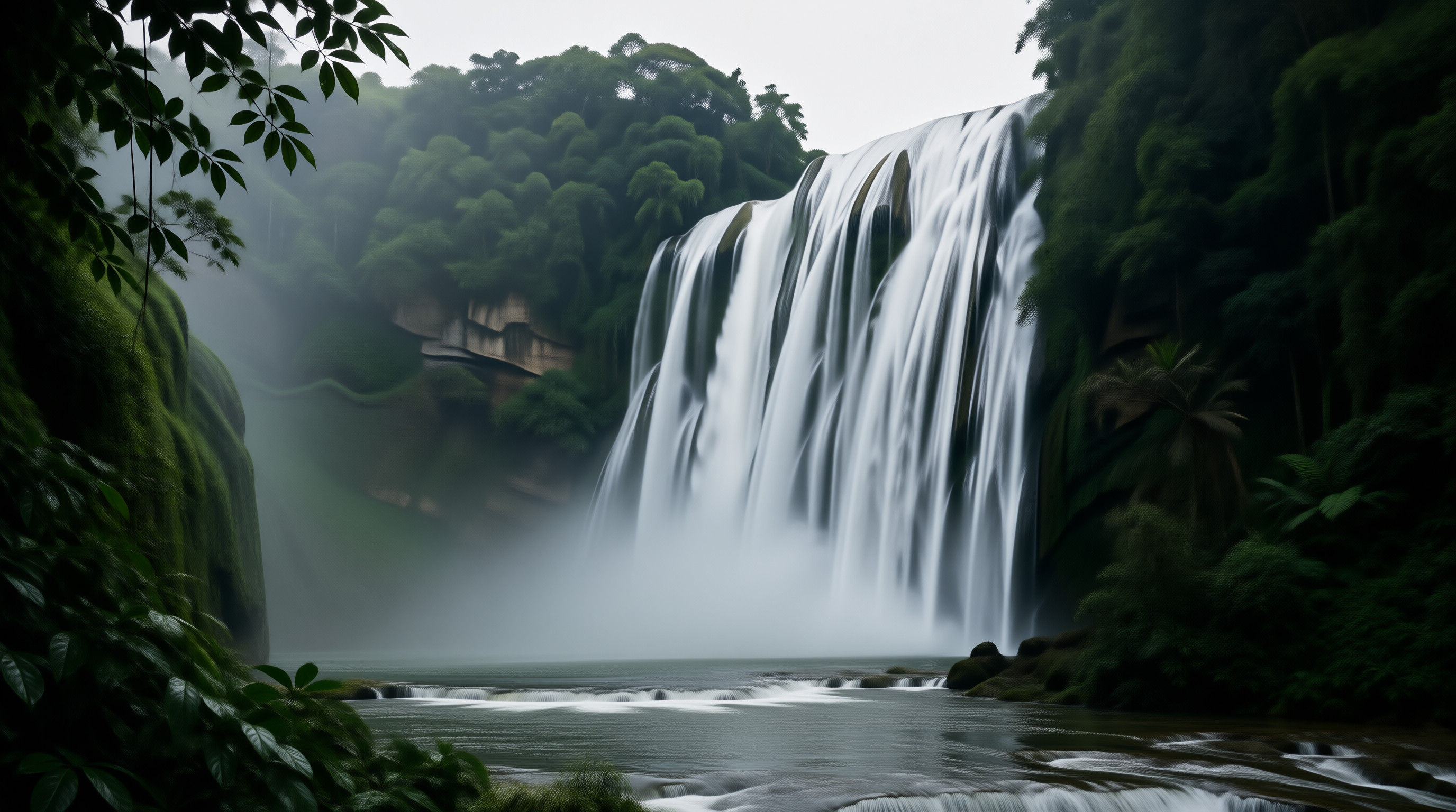 Misty Jungle Waterfall