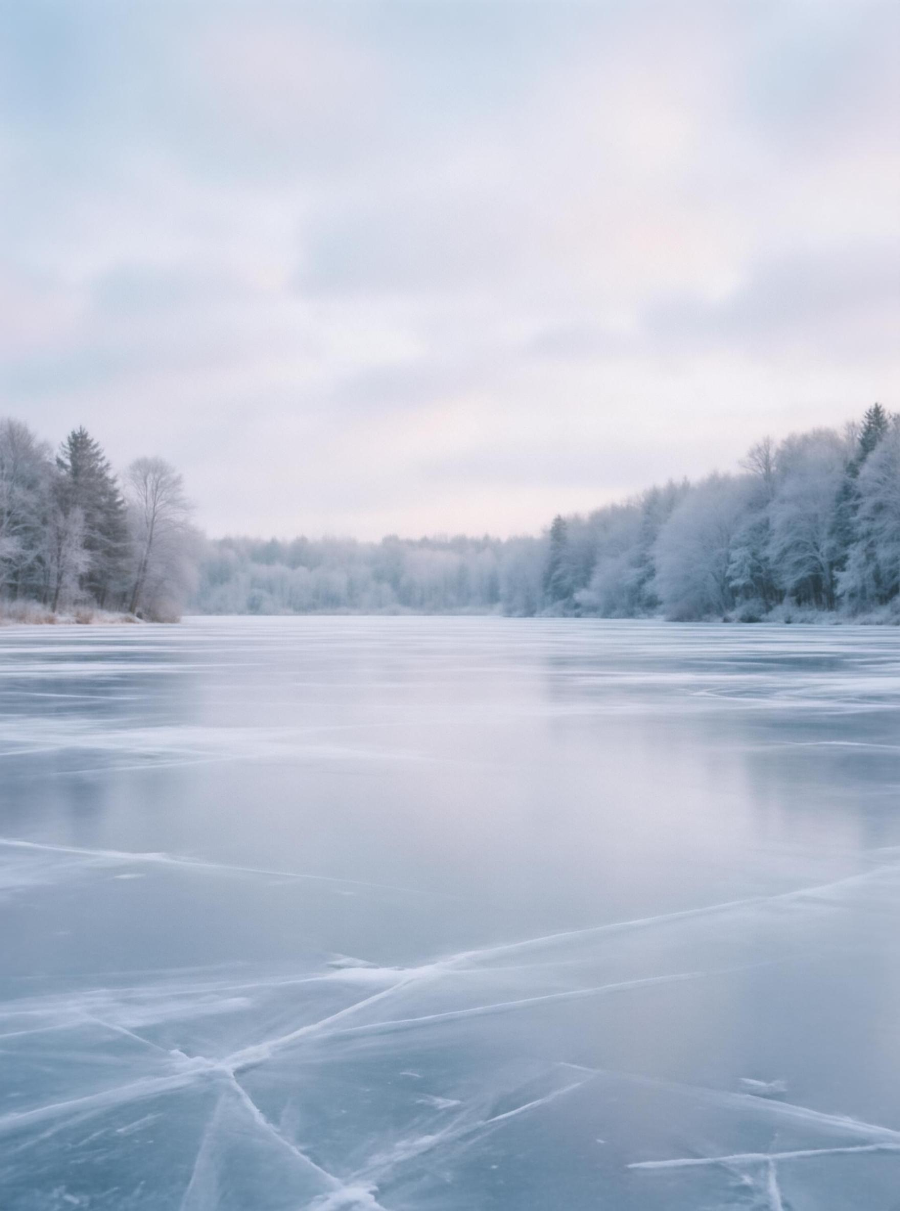 Frozen Lake in Winter